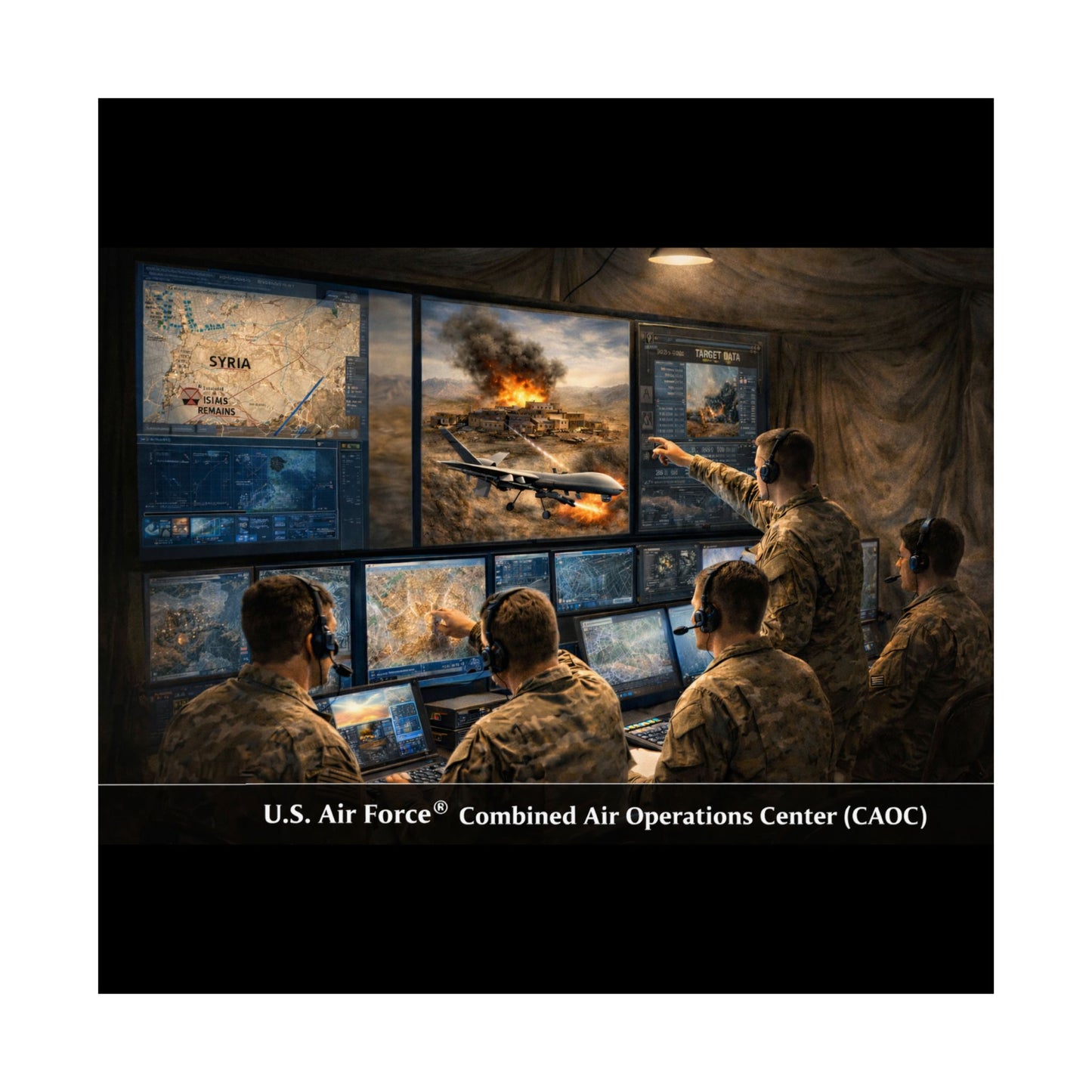 Matte Poster — USAF - Coordinating the mission in CAOC