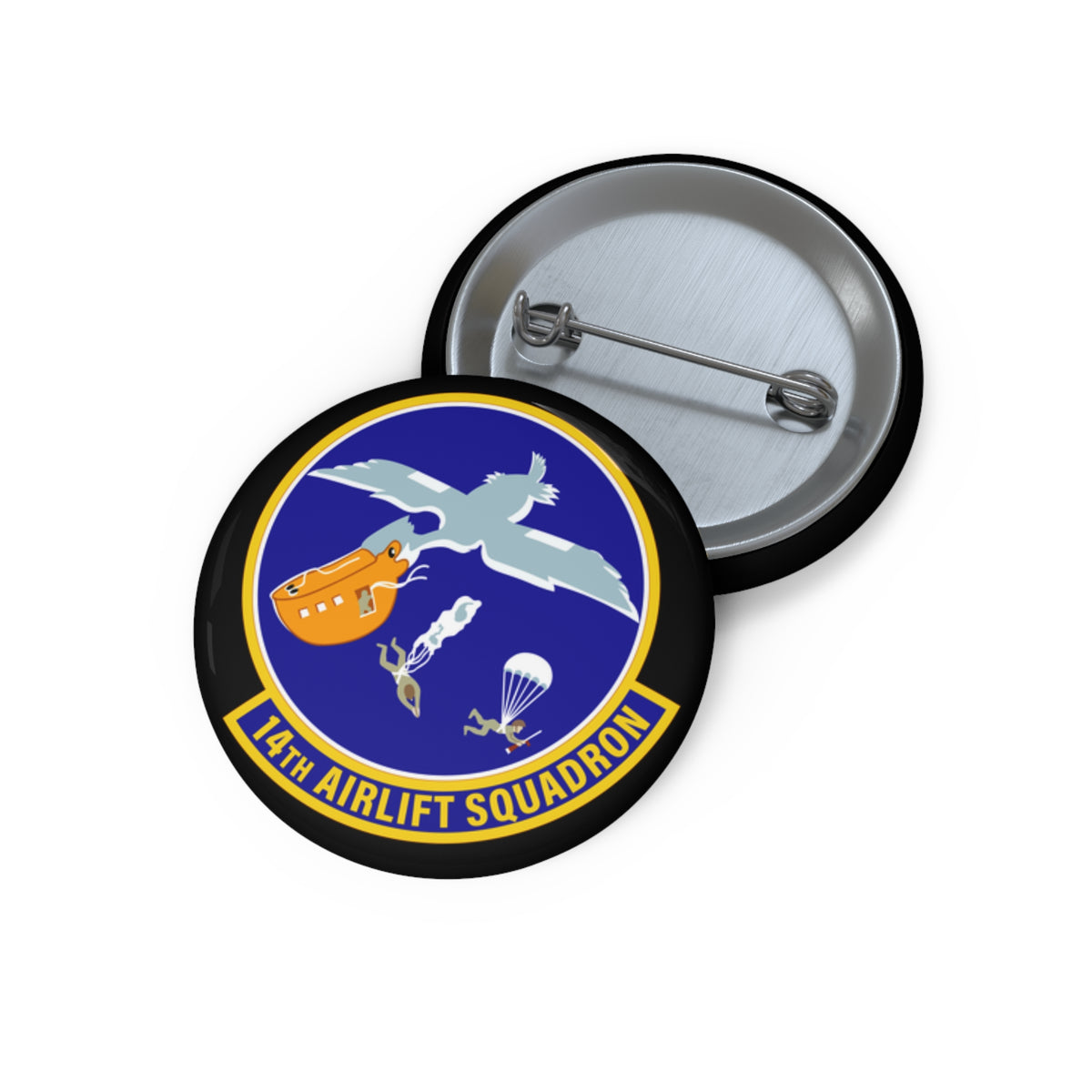 Custom Pin Button - USAF - 14th Airlift Squadron wo txt