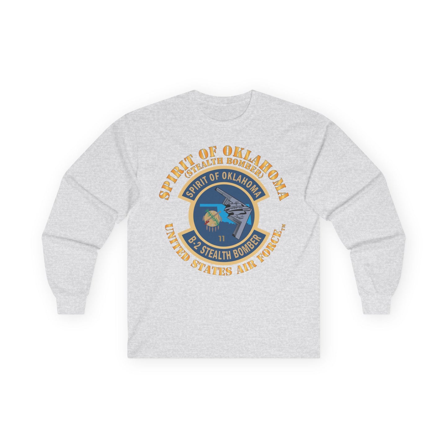 Unisex Ultra Cotton Long Sleeve Tee - USAF - B2 - Spirit of Oklahoma - Stealth Bomber X 300
