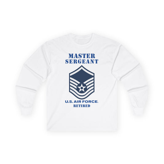 Unisex Ultra Cotton Long Sleeve Tee - USAF - Master Sergeant (E7a) - 2020 - Retired