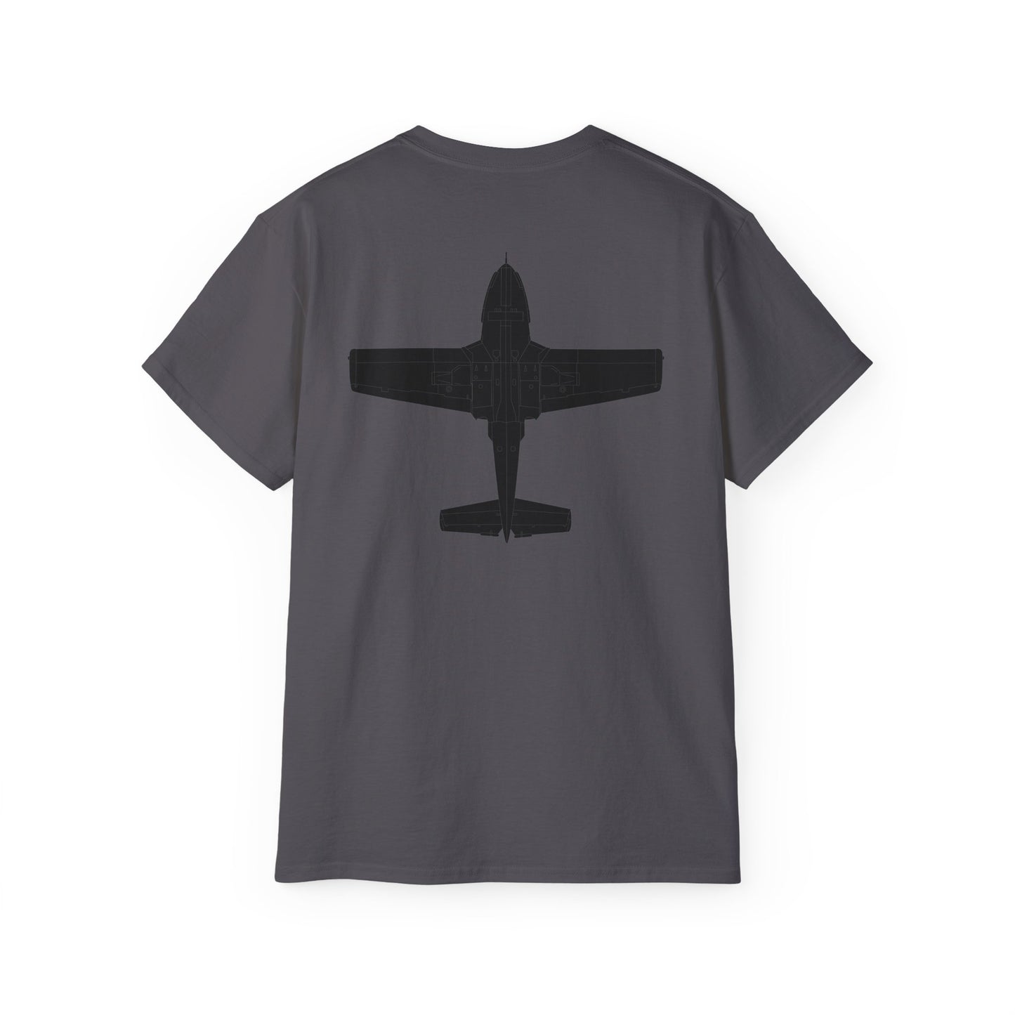 Unisex Ultra Cotton Tee - Aircraft - T-37-Trainer - Bottom - Black - Metal X 300