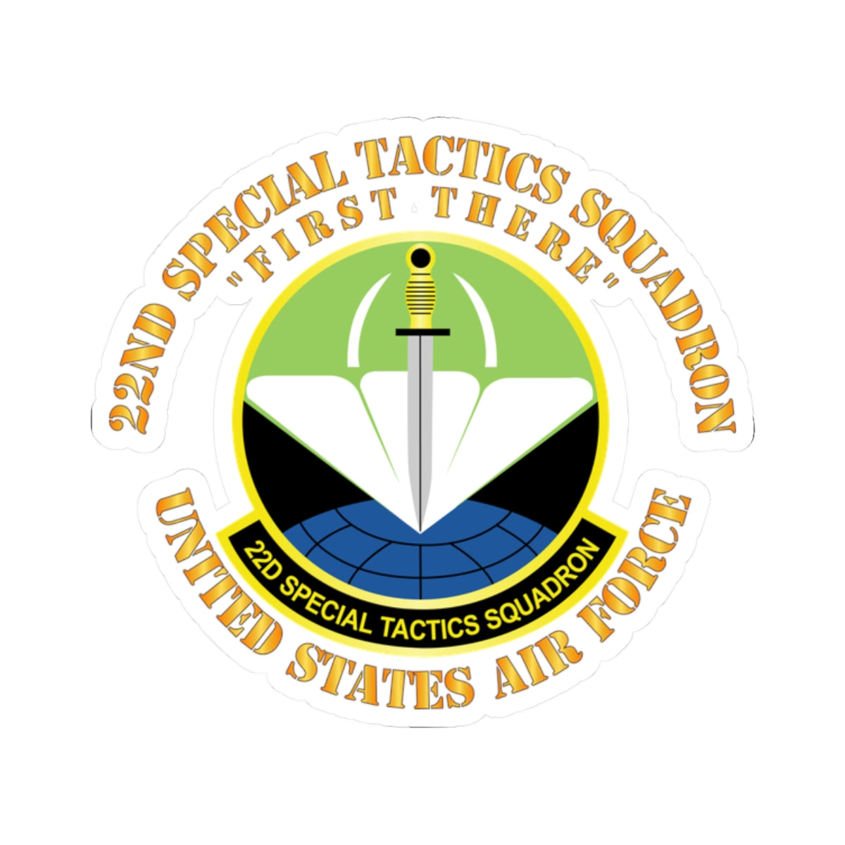 Kiss-Cut Stickers - USAF - 22nd Special Tactics Squadron - First There X 300