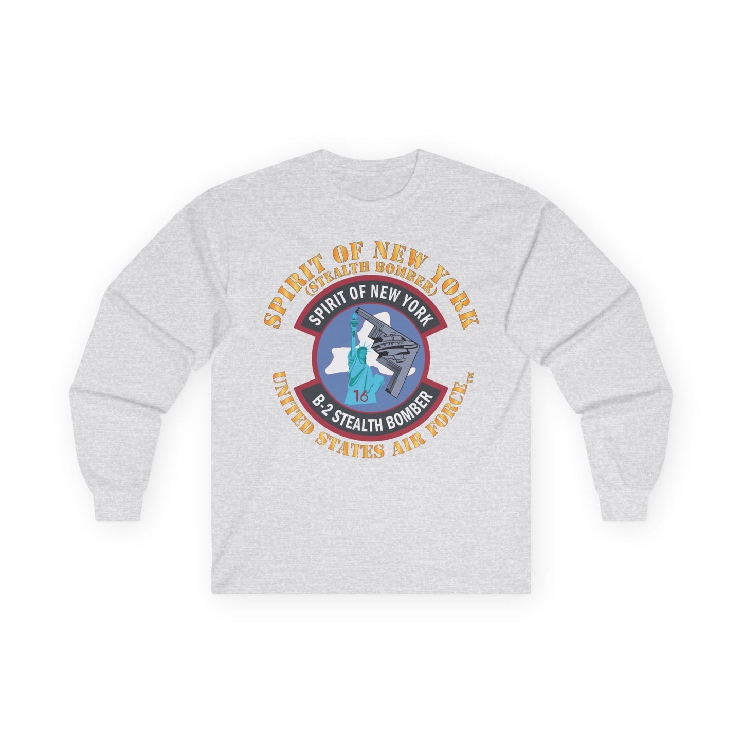 Unisex Ultra Cotton Long Sleeve Tee - USAF - B2 - Spirit of New York - Stealth Bomber X 300