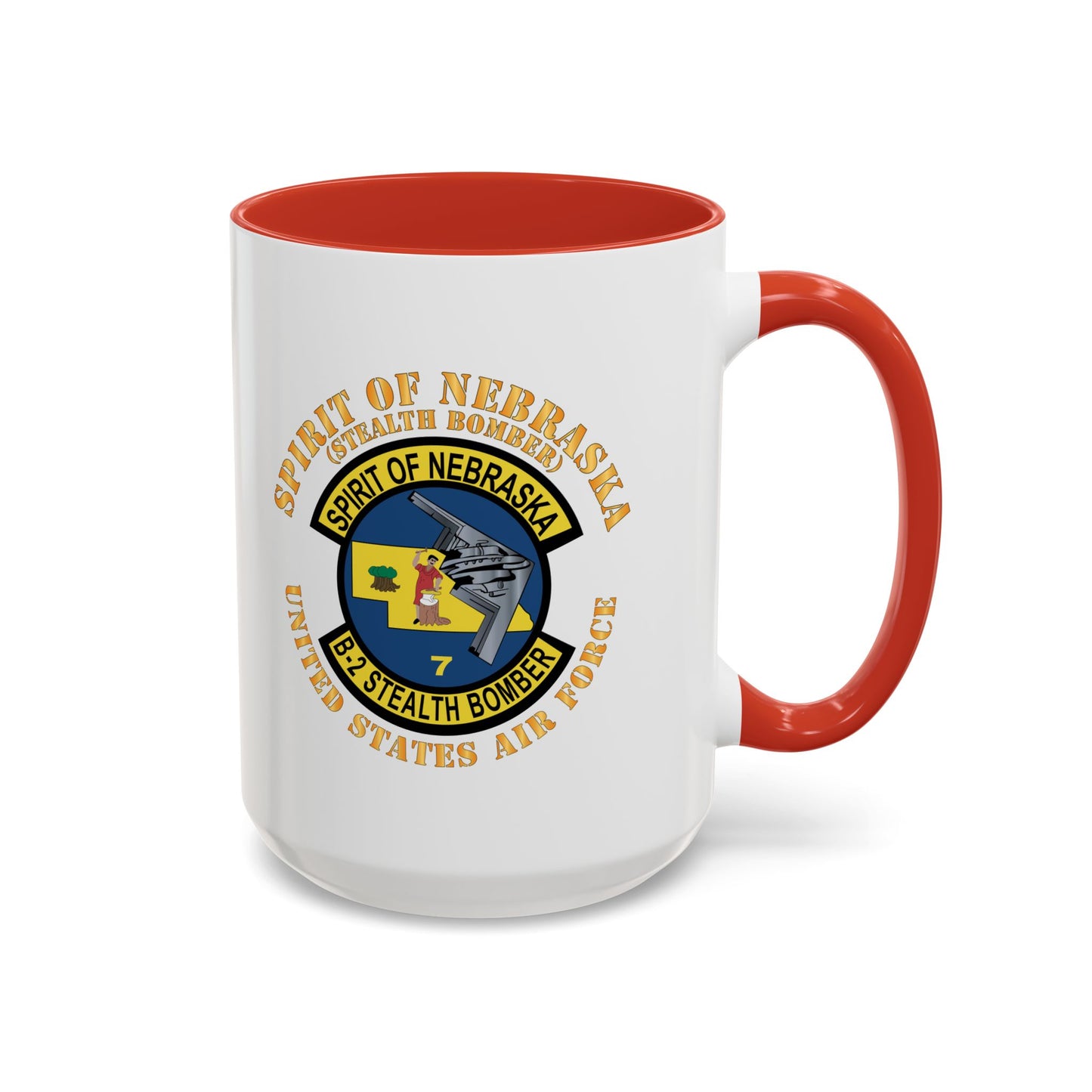 Accent Coffee Mug (11oz & 15oz) - USAF - B2 - Spirit of Nebraska - Stealth Bomber X 300