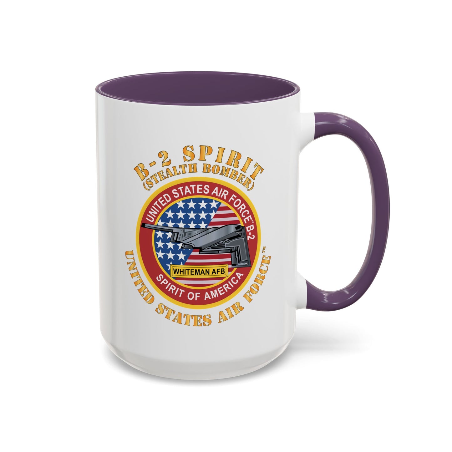 Accent Coffee Mug (11oz & 15oz) - USAF - B2 - Spirit - Stealth Bomber X 300