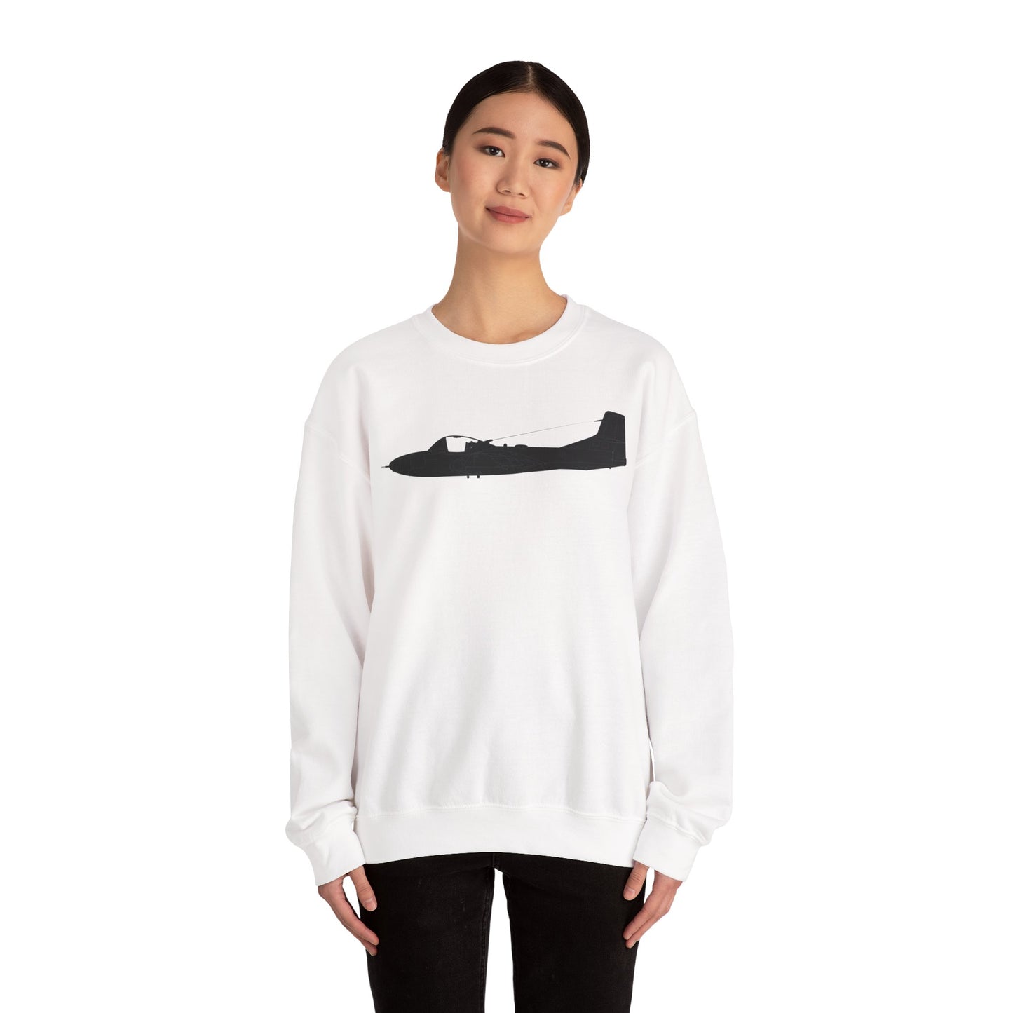 Crewneck Sweatshirt - Aircraft - T-37-Trainer - Top - Black - Metal X 300