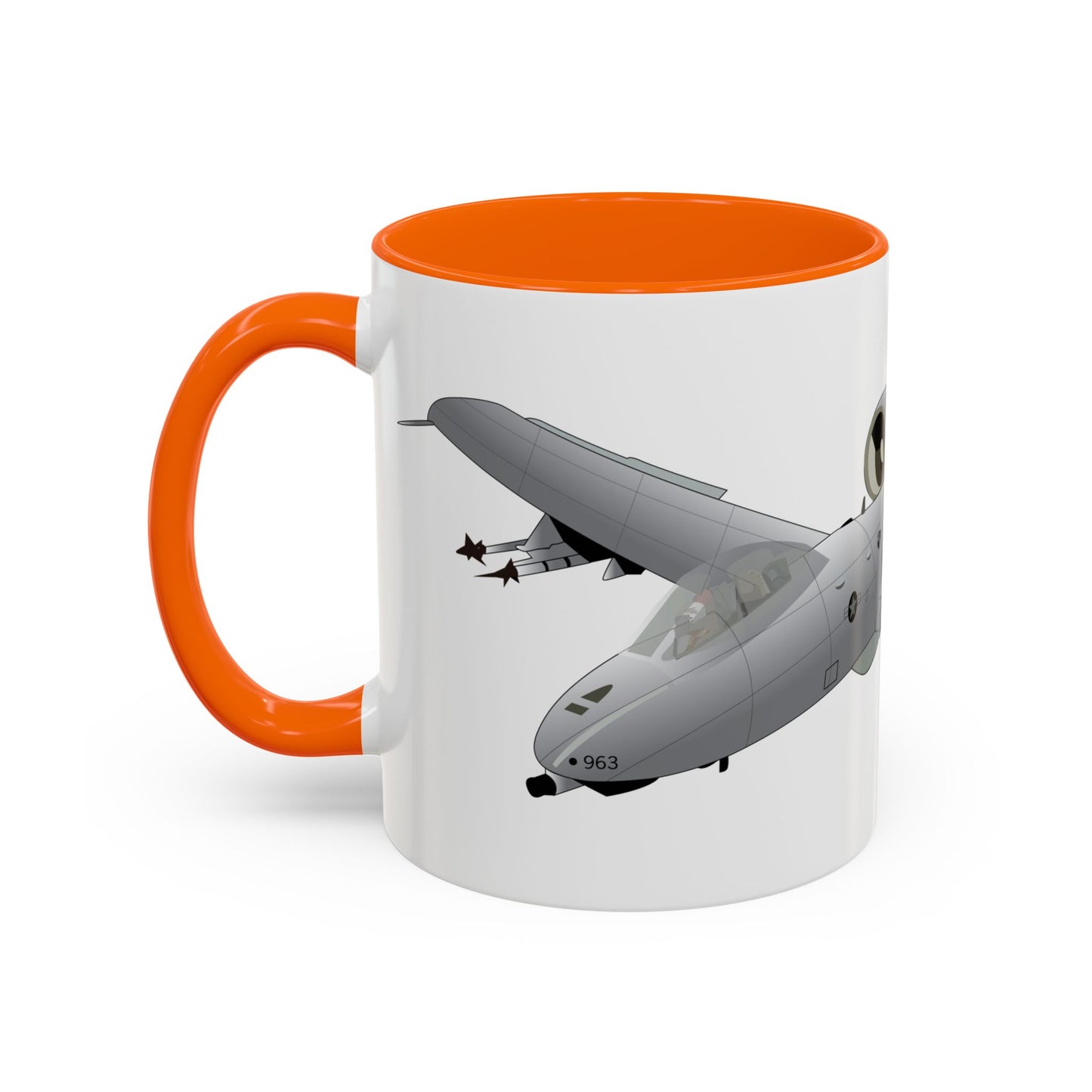 Accent Coffee Mug (11oz & 15oz) - Aircraft - A10 - Front - Top - Oblique X 300