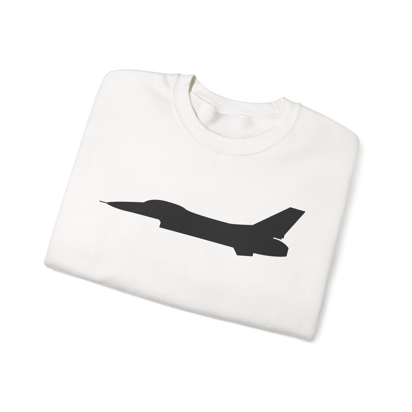 Crewneck Sweatshirt - Aircraft - F-16 - Side - Black - wo Txt X 300