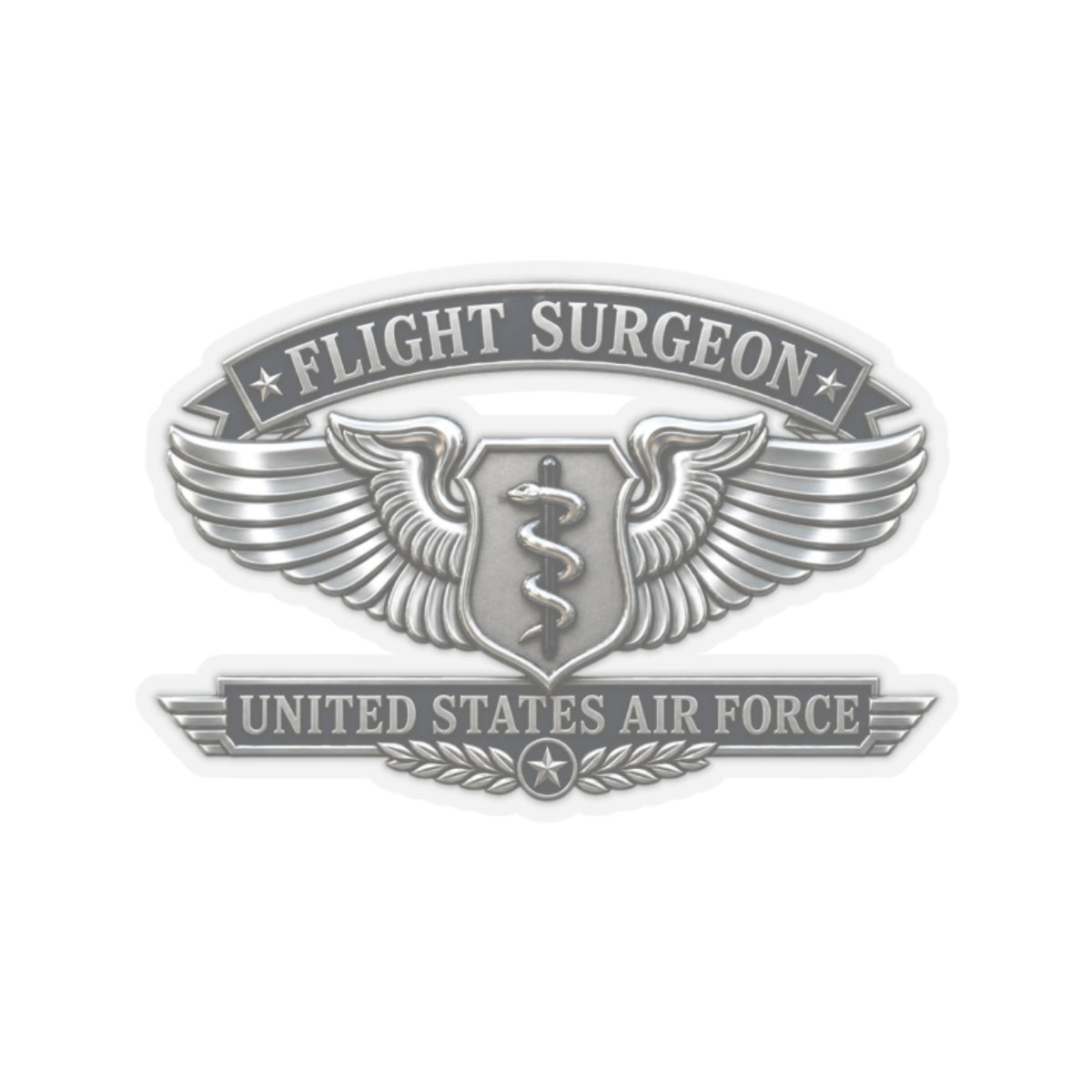 Kiss-Cut Stickers - USAF - Flight Surgeon Badge - United States Air Force - 3D - Enhanced