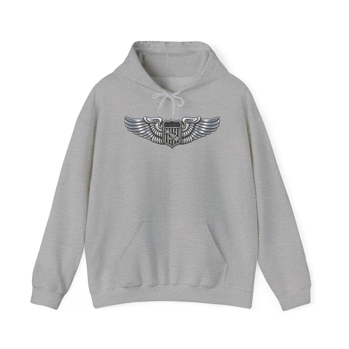 Unisex Heavy Blend Hooded Sweatshirt - USAF - Basic Astronaut Badge wo txt - 3D - Enhanced