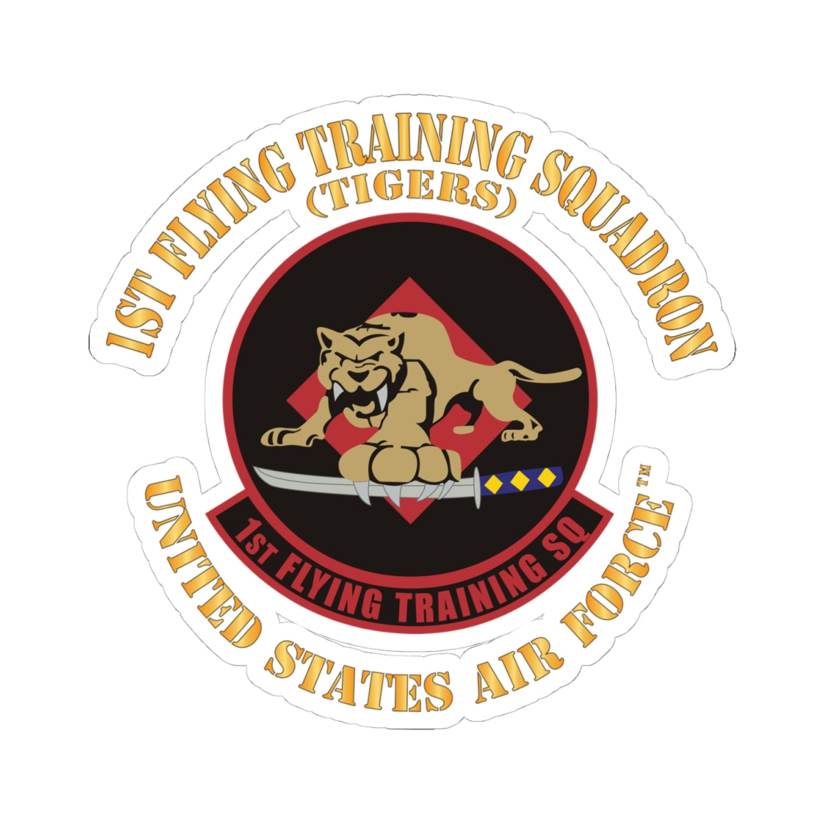Kiss-Cut Stickers - USAF - 1st Flying Training Squadron - Tigers