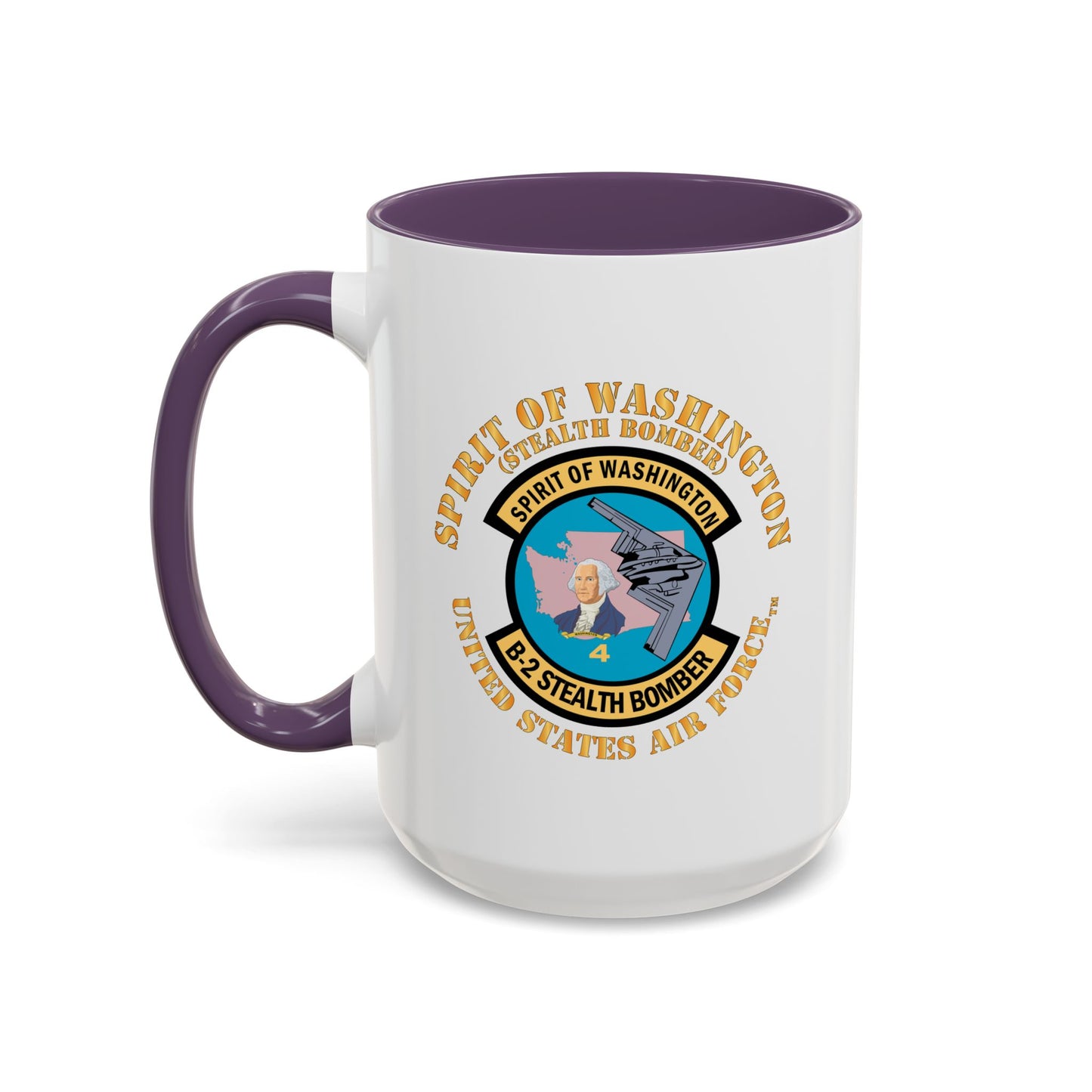 Accent Coffee Mug (11oz & 15oz) - USAF - B2 - Spirit of Washington - Stealth Bomber X 300