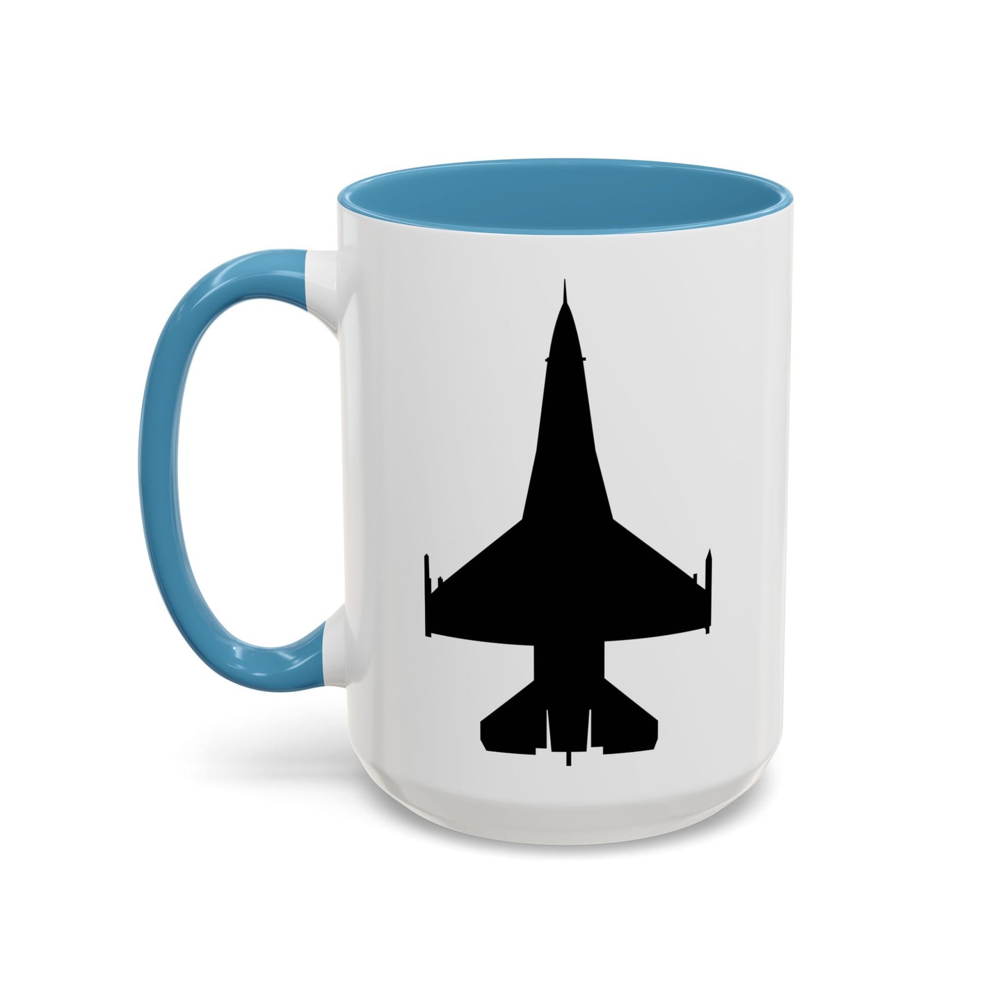 Accent Coffee Mug (11oz & 15oz) - Aircraft - F-16 -Top - Black wo Txt X 300