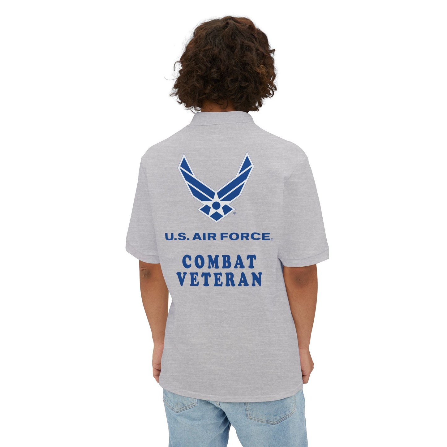 Men's Piqué Polo - USAF - Air Force - Combat Veteran X 300