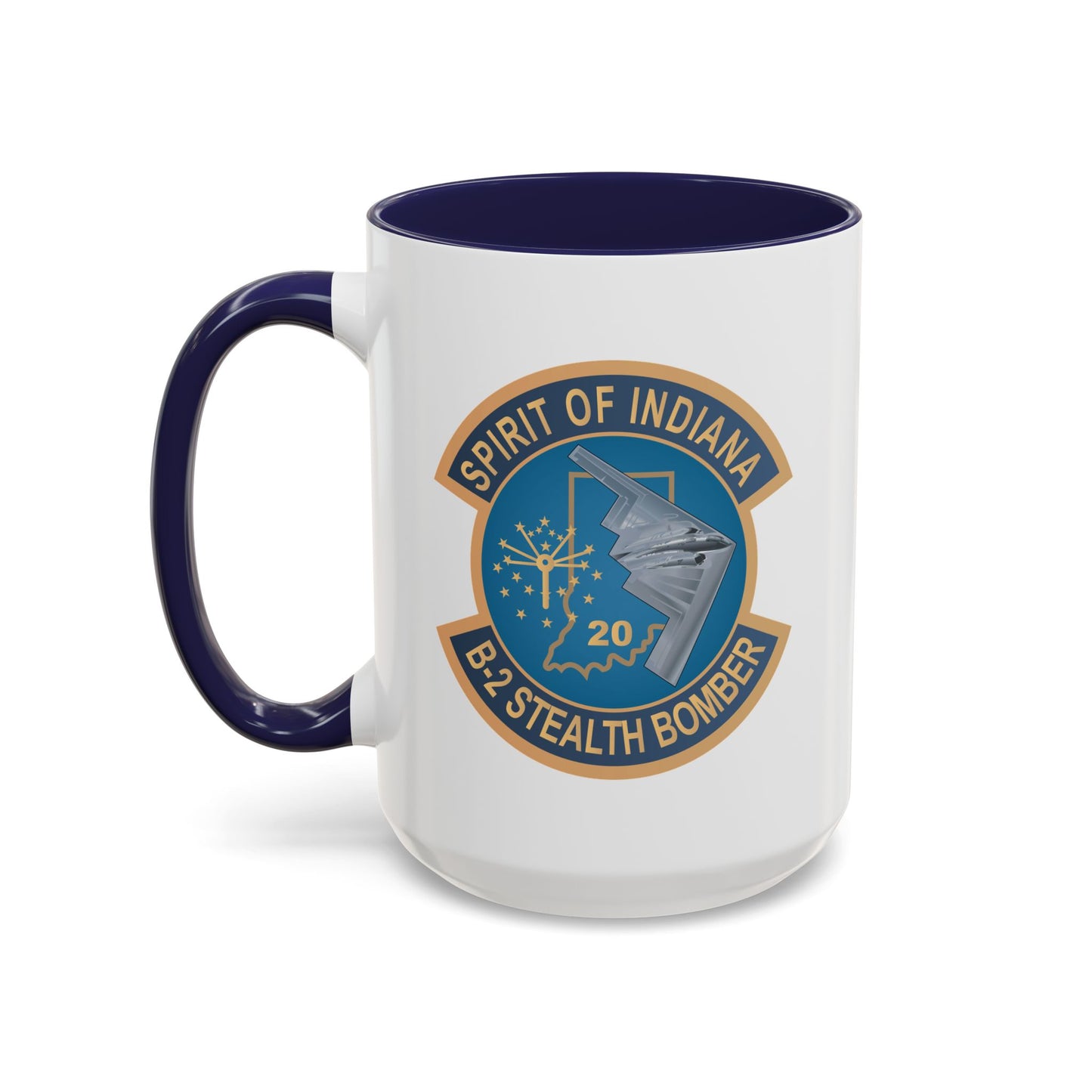 Accent Coffee Mug (11oz & 15oz) - USAF - B2 - Spirit of Indiana - Stealth Bomber wo txt X 300