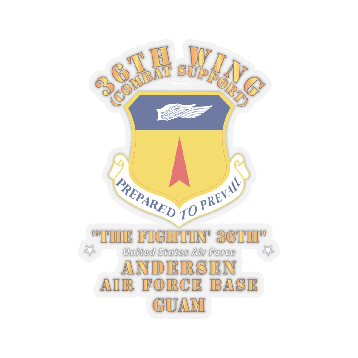 Kiss-Cut Stickers - USAF - 36th Wing - Anderson AFB - Guam