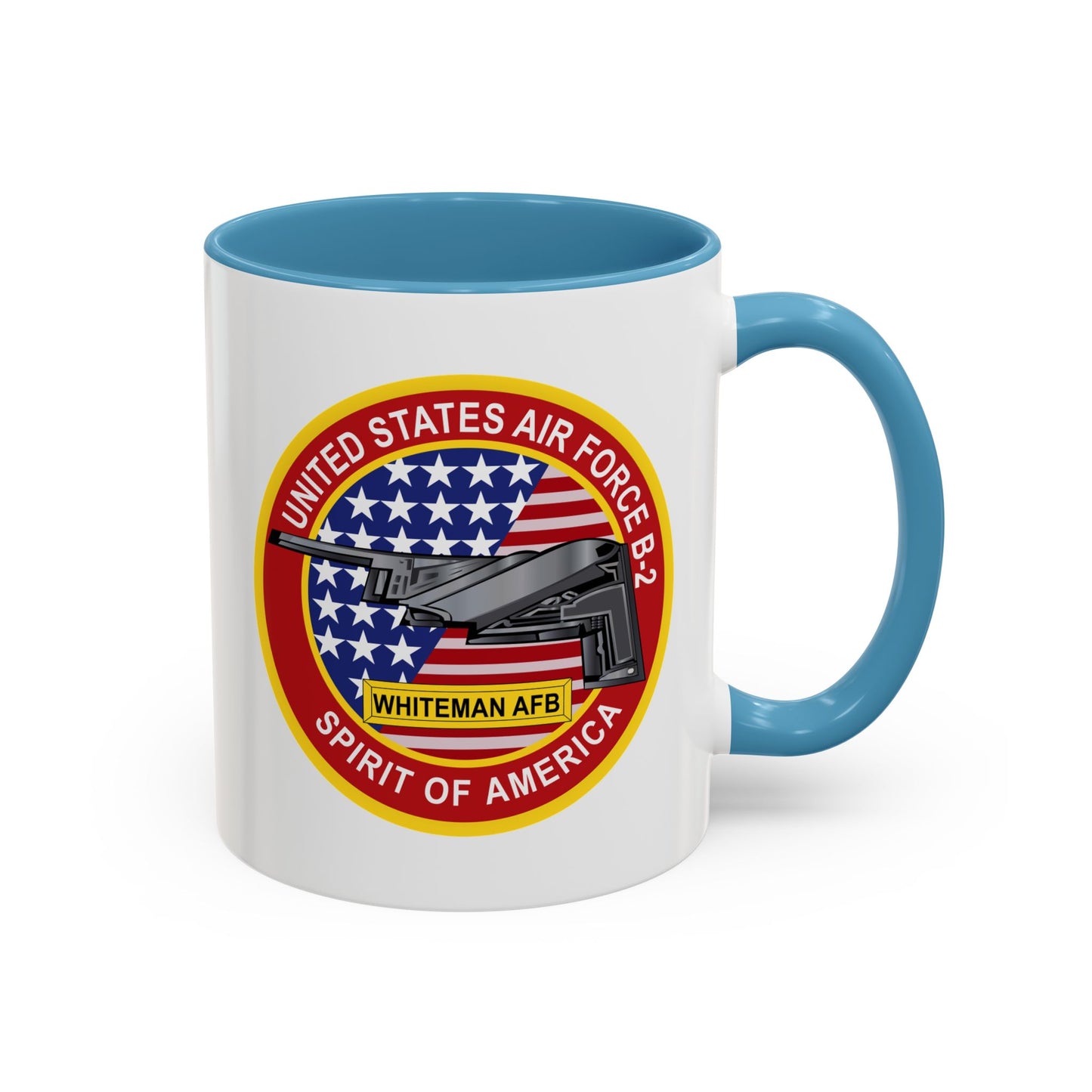 Accent Coffee Mug (11oz & 15oz) - USAF - B2 - Spirit - Stealth Bomber wo Txt