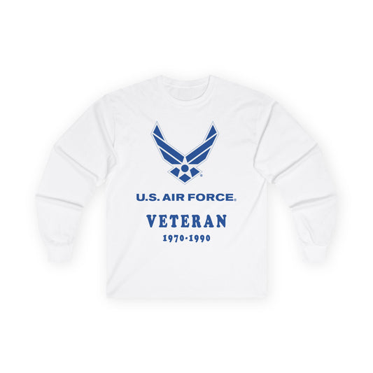 Unisex Ultra Cotton Long Sleeve Tee - USAF - Air Force - Veteran w years