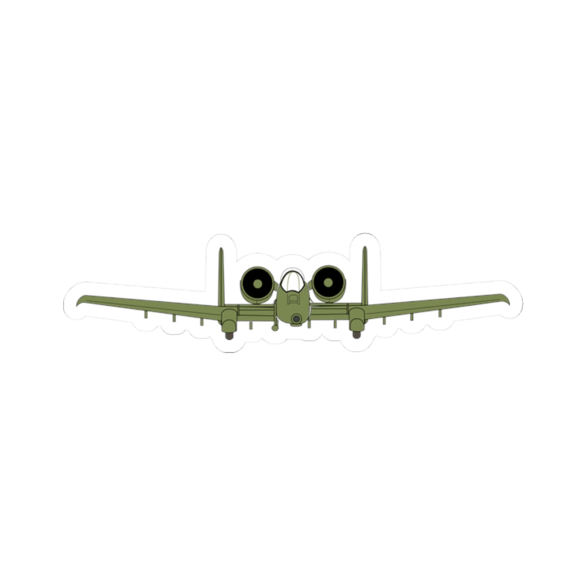 Kiss-Cut Stickers - Aircraft - USAF - A-10 Thunderbolt II - Front X 300