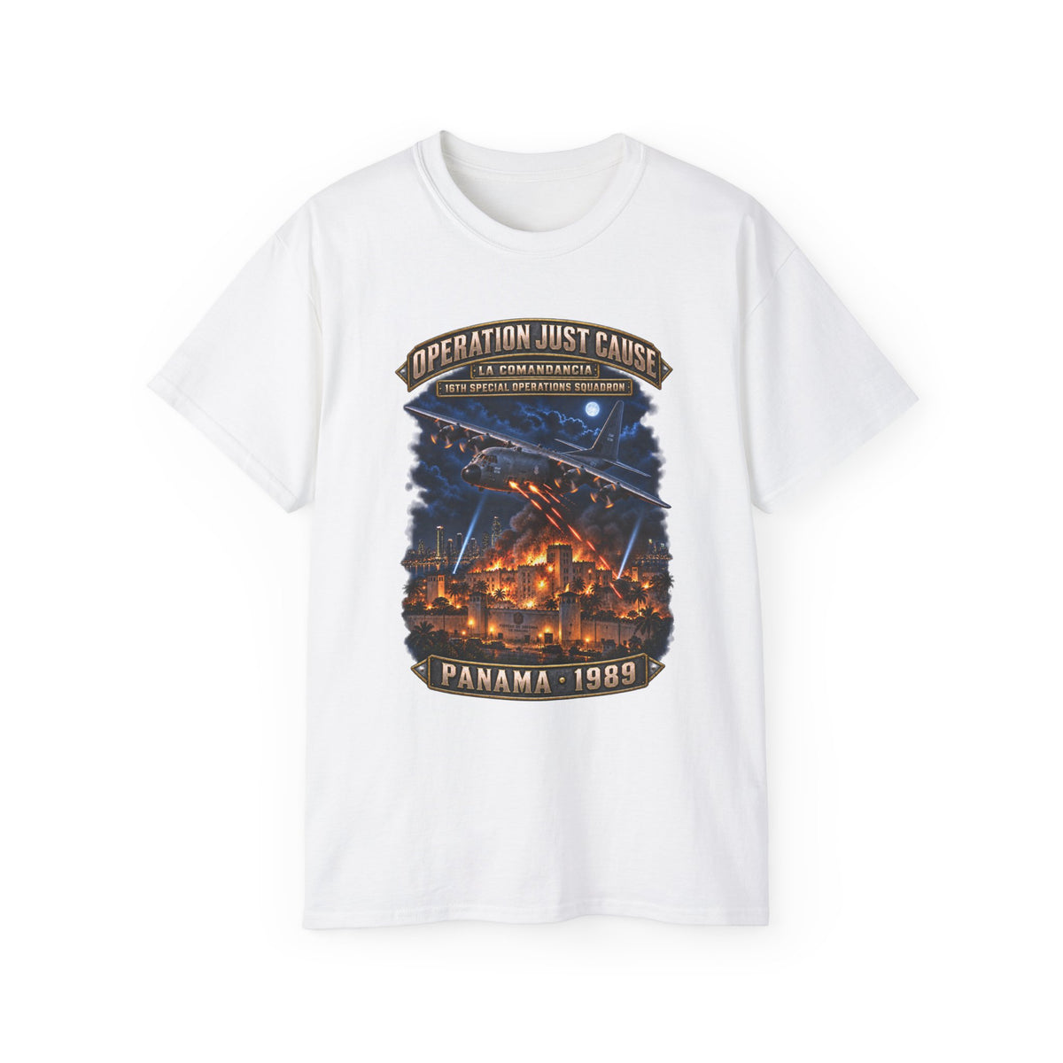 Unisex Ultra Cotton Tee - SOF - 16th SOS - Panama Invasion 1989 - La Comandancia - 3D - Enhanced