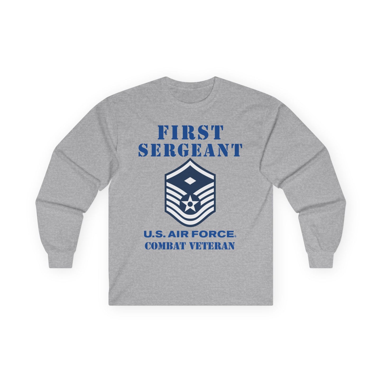 Unisex Ultra Cotton Long Sleeve Tee - USAF - First Sergeant (E7b) - 2020 - Combat Veteran