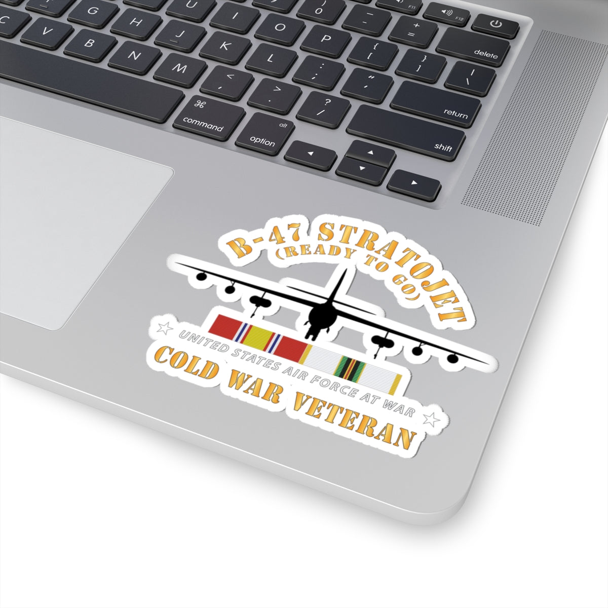 Kiss-Cut Stickers - USAF - B-47 Stratojet - Ready to Go - Silhouette - Cold War Veteran X 300