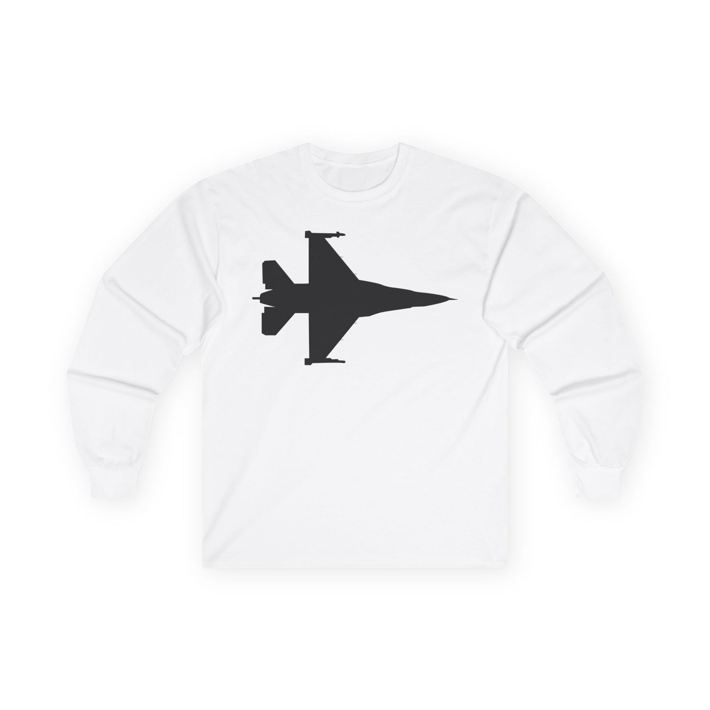 Unisex Ultra Cotton Long Sleeve Tee - Aircraft - F-16 -Top - Silhouette - wo Txt X 300