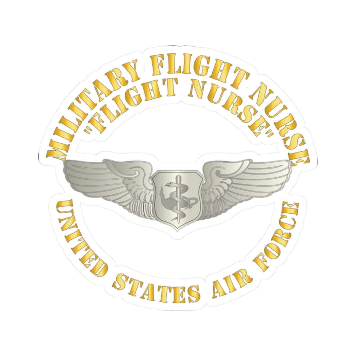 Kiss-Cut Stickers - USAF - Military Flight Nurse - Flight Nurse - Basic