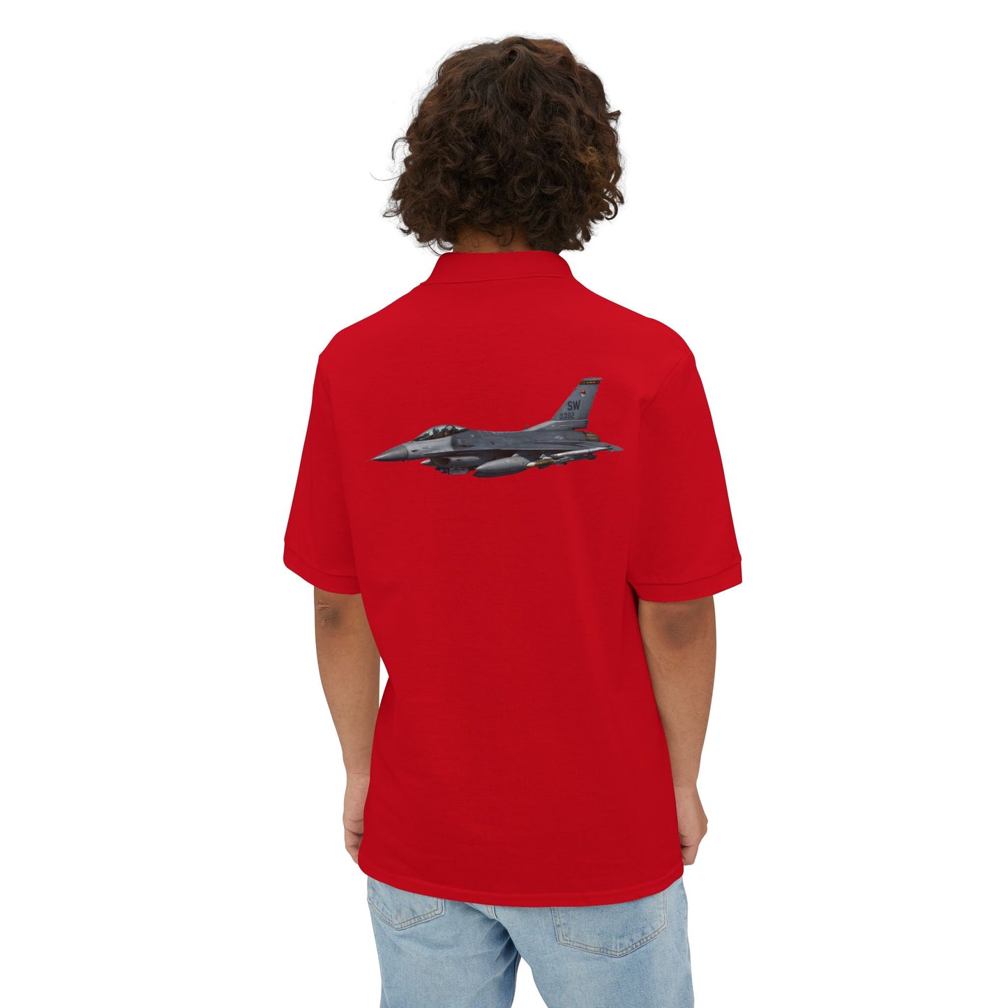 Men's Piqué Polo - USAF - F-16 Fighting Falcon wo txt X 300