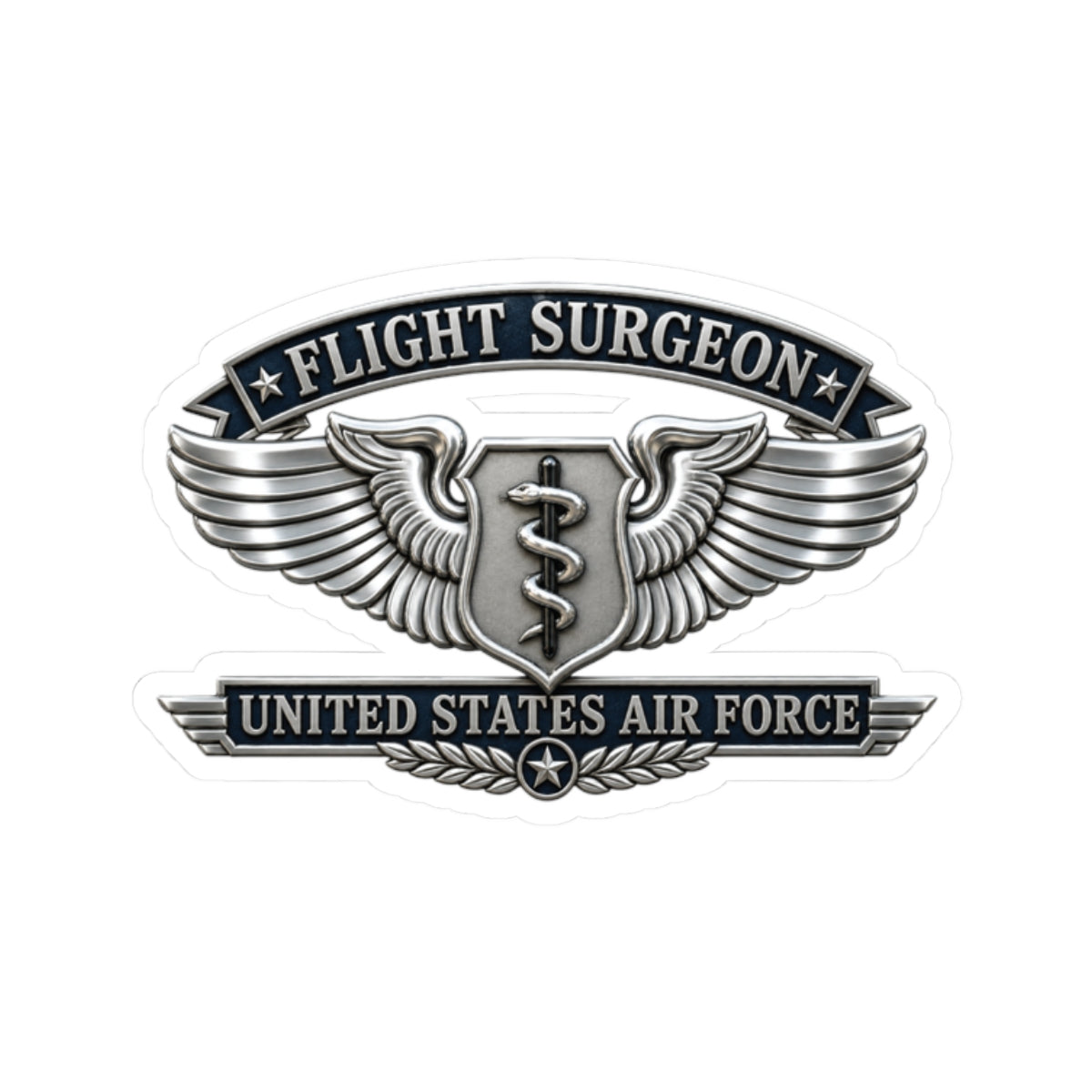 Kiss-Cut Stickers - USAF - Flight Surgeon Badge - United States Air Force - 3D - Enhanced