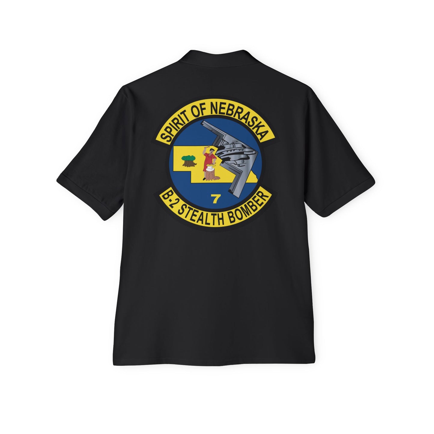 Men's Piqué Polo - USAF - B2 - Spirit of Nebraska - Stealth Bomber wo txt X 300