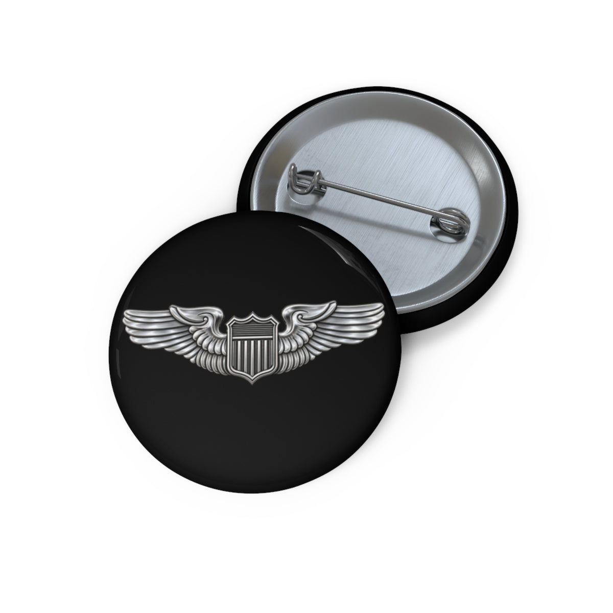 Custom Pin Button - USAF - Basic Pilot Badge wo Txt - 3D - Enhanced
