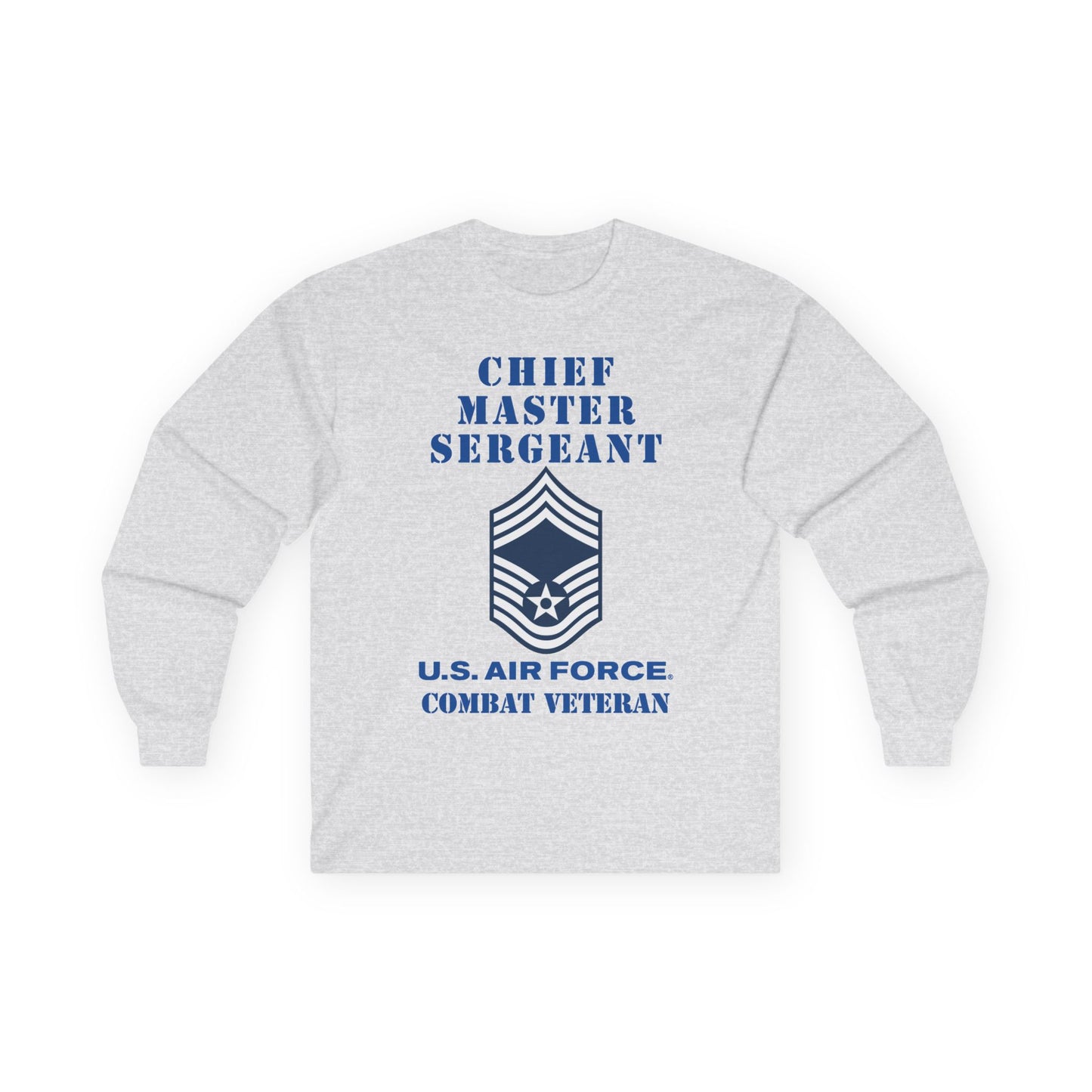 Unisex Ultra Cotton Long Sleeve Tee - USAF - Chief Master Sergeant (E9a) - 2020 - Combat Veteran