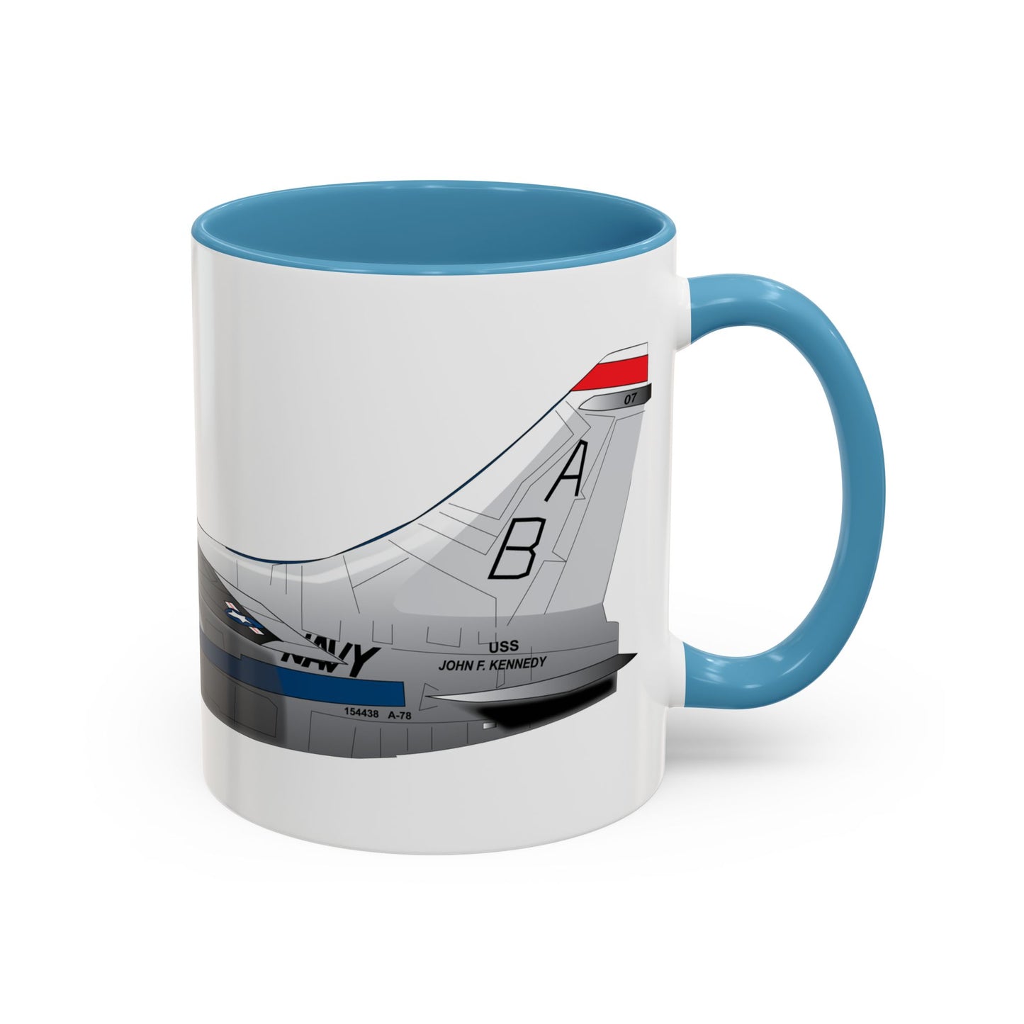 Accent Coffee Mug (11oz & 15oz) - Aircraft - Navy - A-7B Corsair II - Side X 300