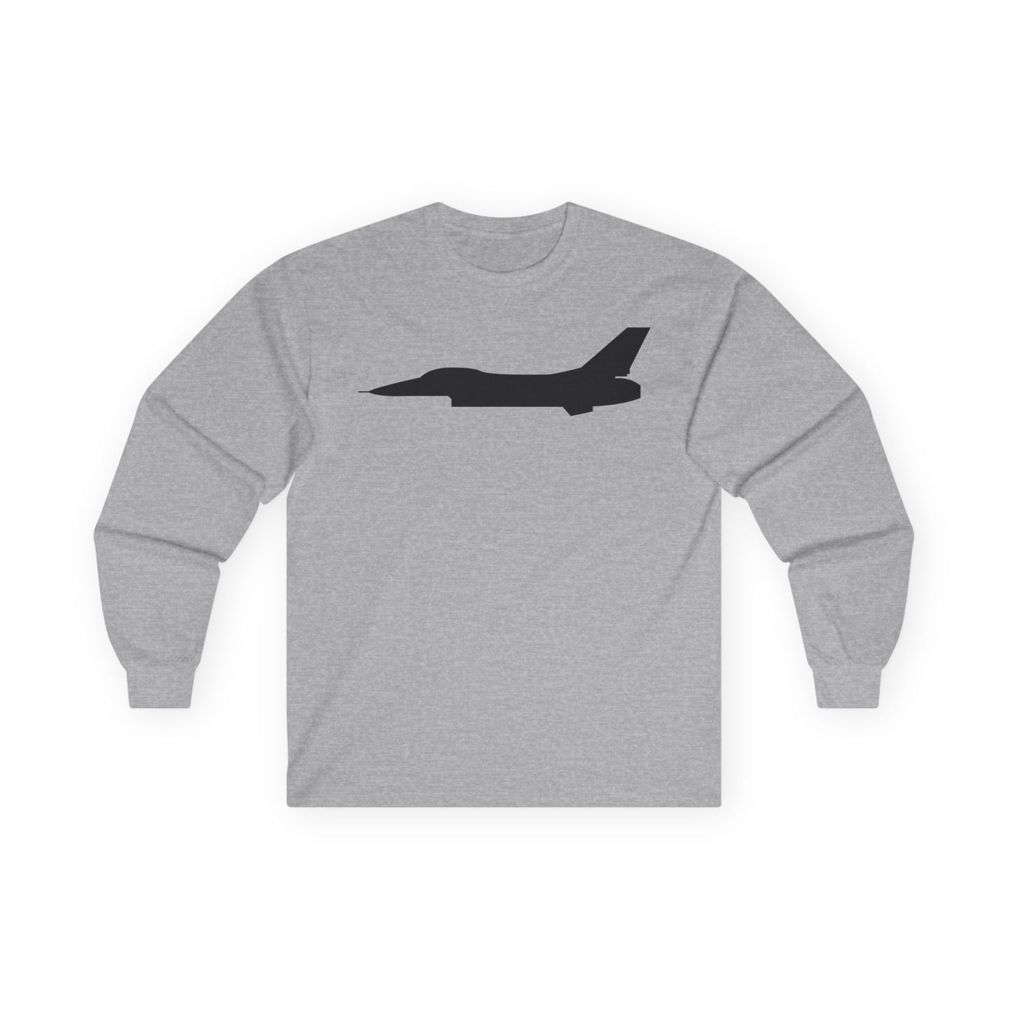 Unisex Ultra Cotton Long Sleeve Tee - Aircraft - F-16 - Side - Black - wo Txt X 300