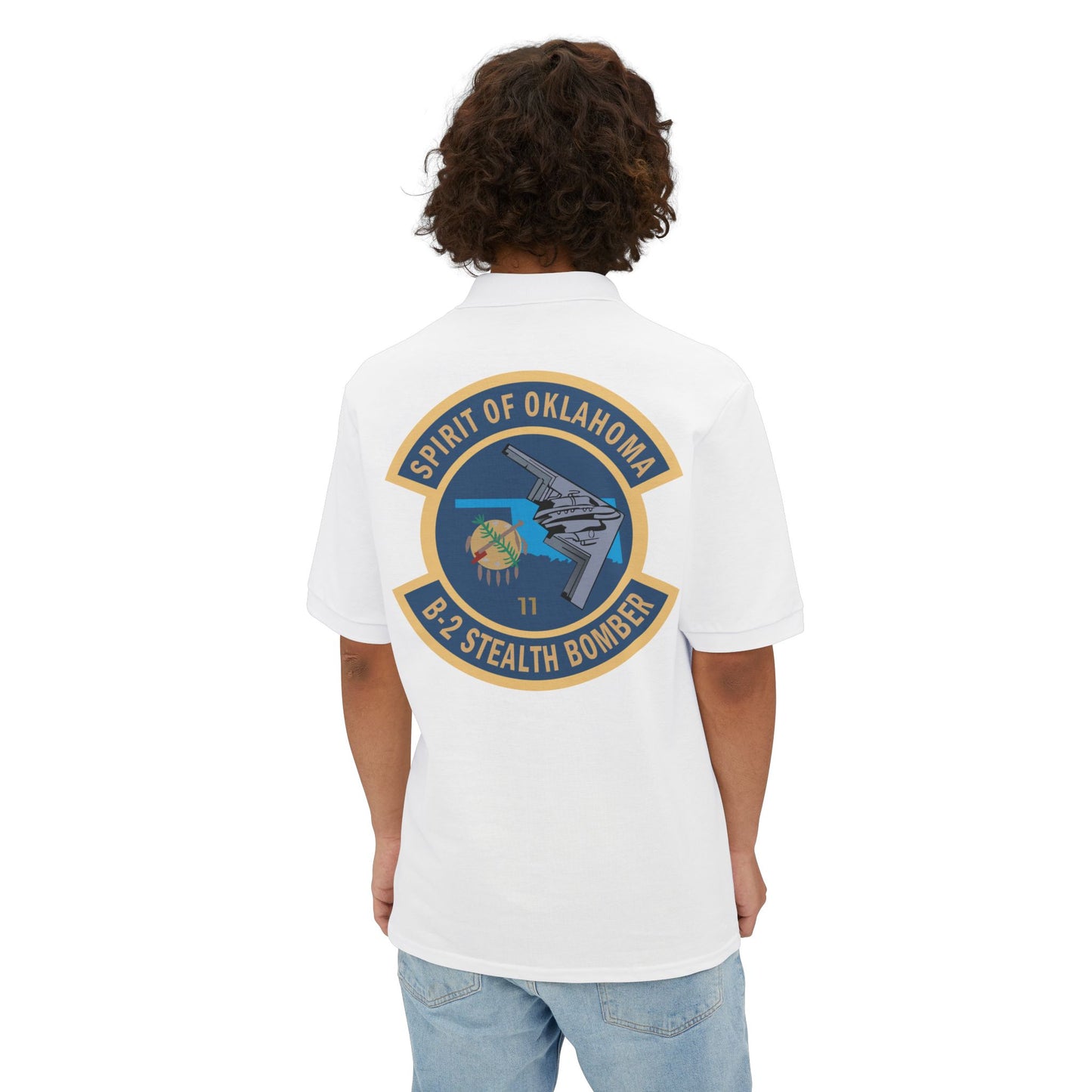 Men's Piqué Polo - USAF - B2 - Spirit of Oklahoma - Stealth Bomber wo txt X 300
