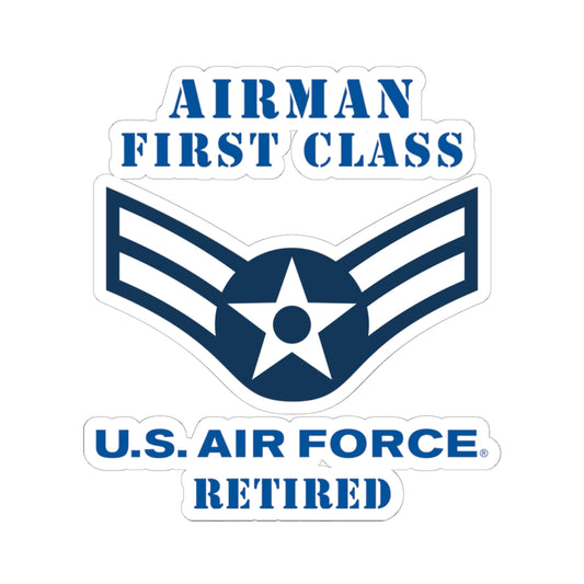 Kiss-Cut Stickers - USAF - Airman - First Class (E3) - 2020 - Retired