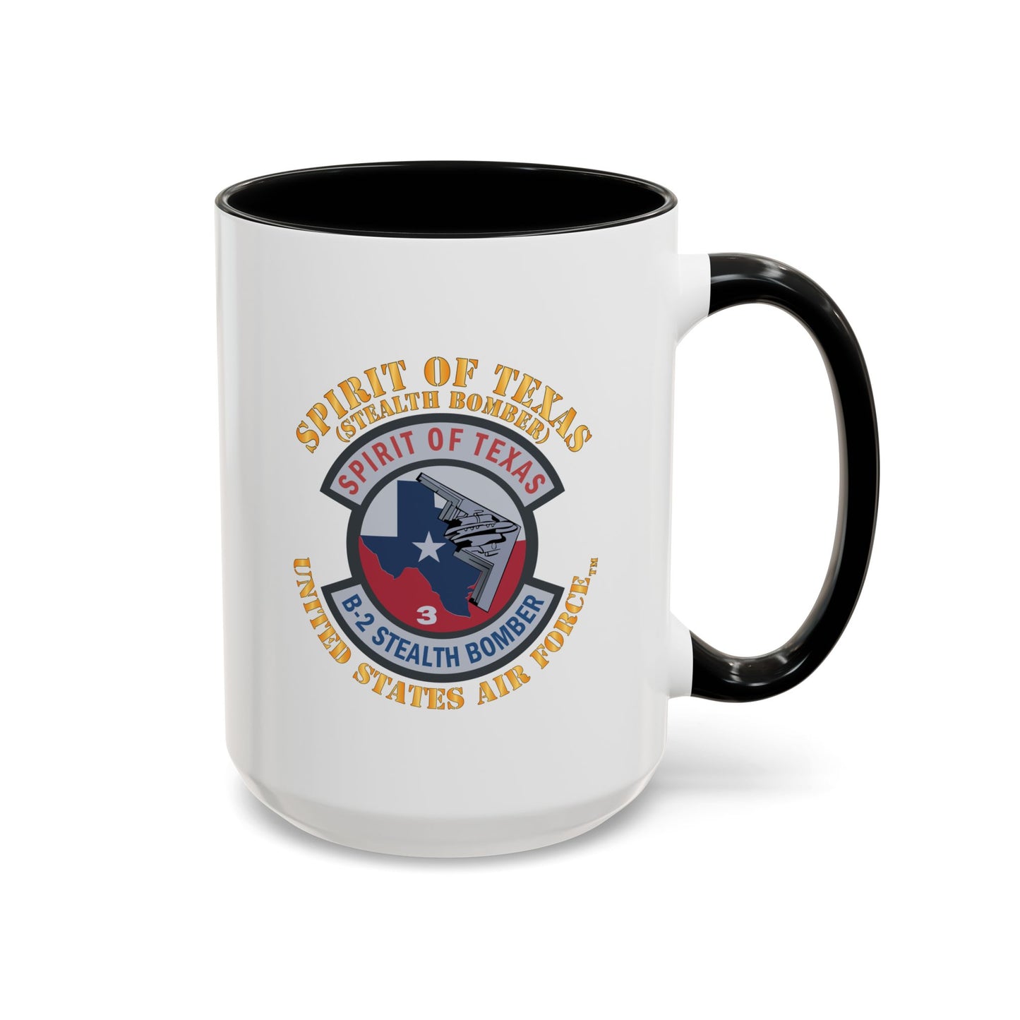 Accent Coffee Mug (11oz & 15oz) - USAF - B2 - Spirit of Texas - Stealth Bomber X 300