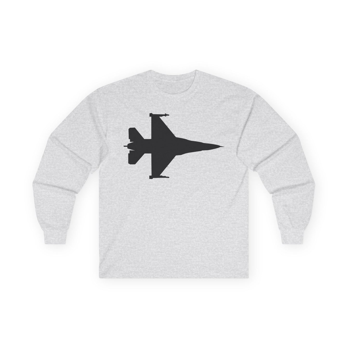 Unisex Ultra Cotton Long Sleeve Tee - Aircraft - F-16 -Top - Silhouette - wo Txt X 300