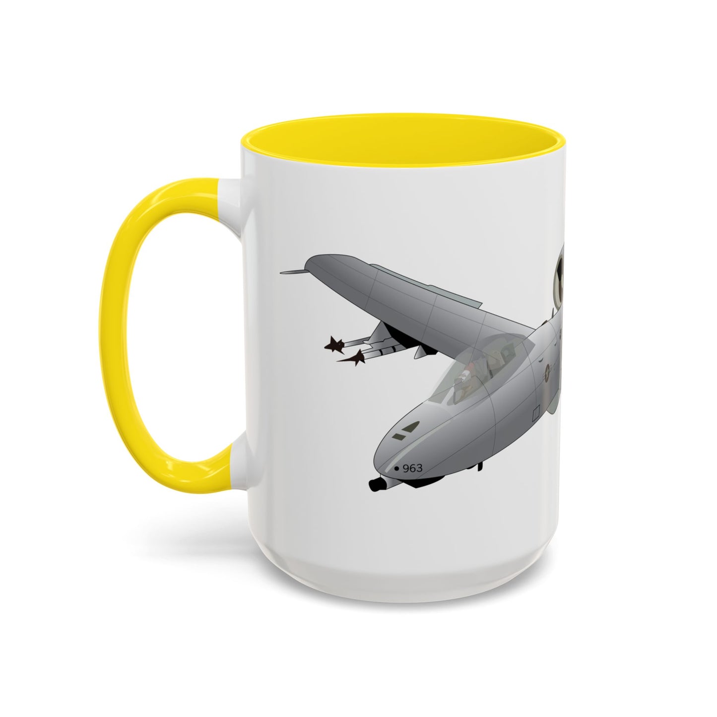 Accent Coffee Mug (11oz & 15oz) - Aircraft - A10 - Front - Top - Oblique X 300