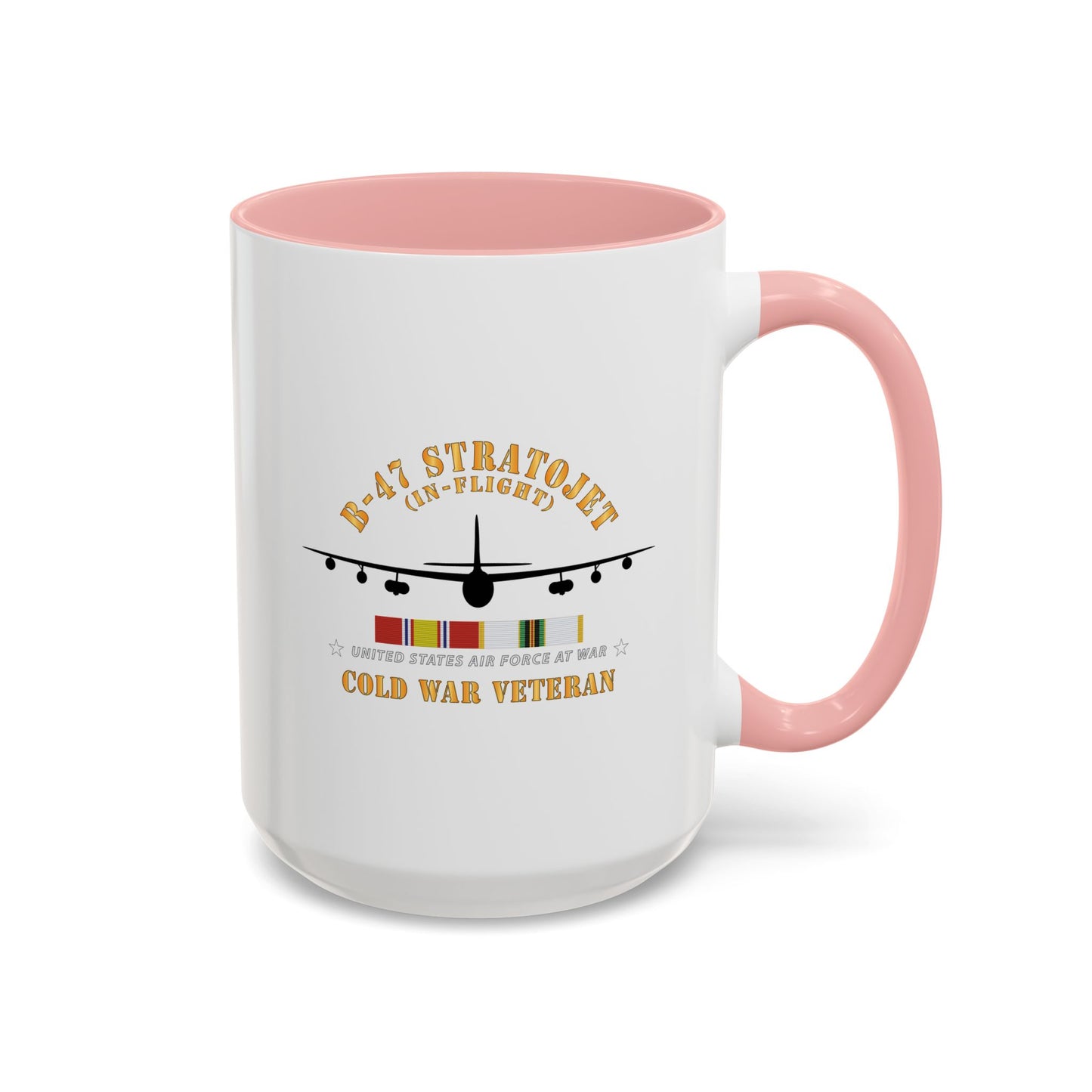 Accent Coffee Mug (11oz & 15oz) - USAF - B-47 Stratojet - In Flt - Silhouette - Cold War Veteran X 300