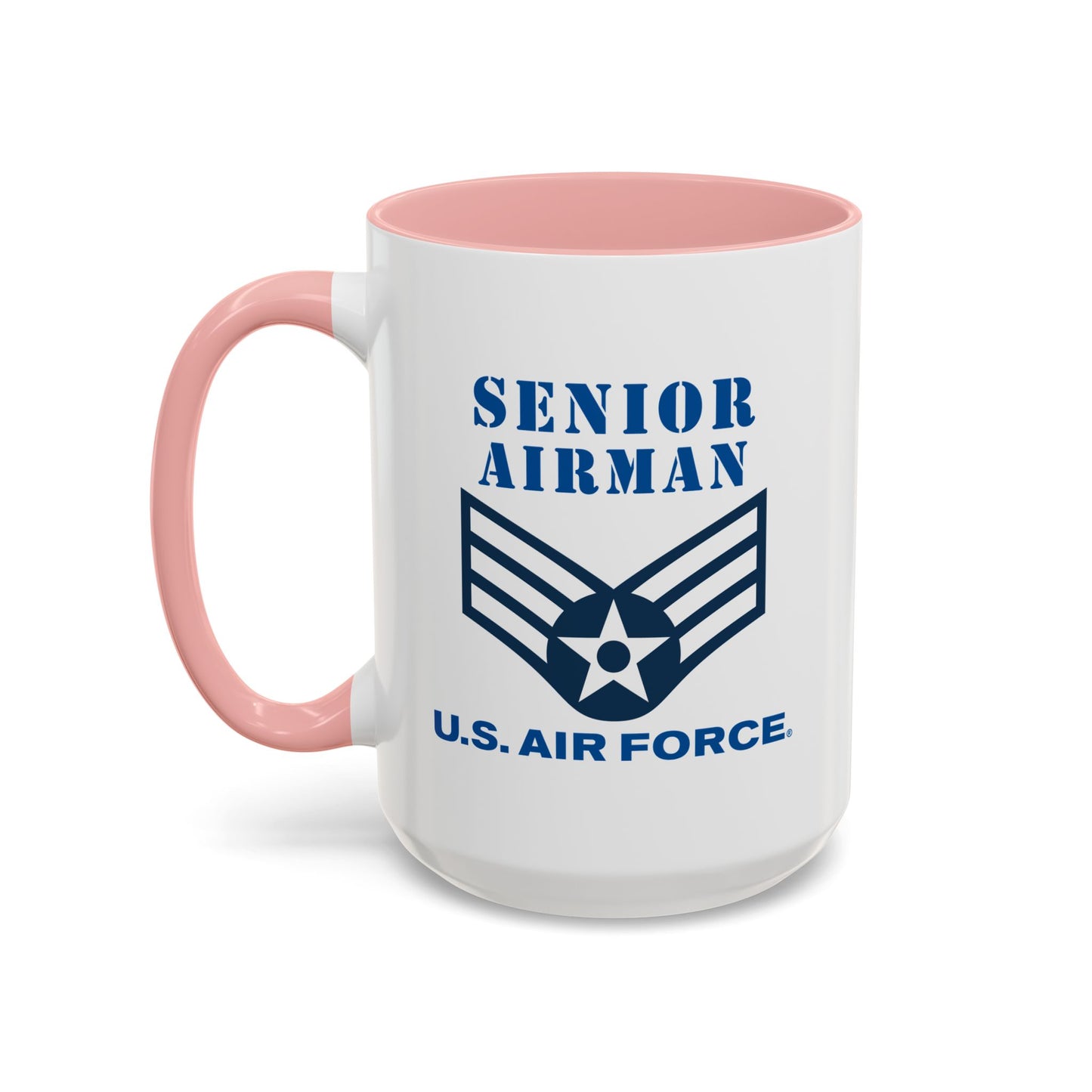 Accent Coffee Mug (11oz & 15oz) - USAF - Senior Airman (E4) - 2020 - US Air Force w Text X 300