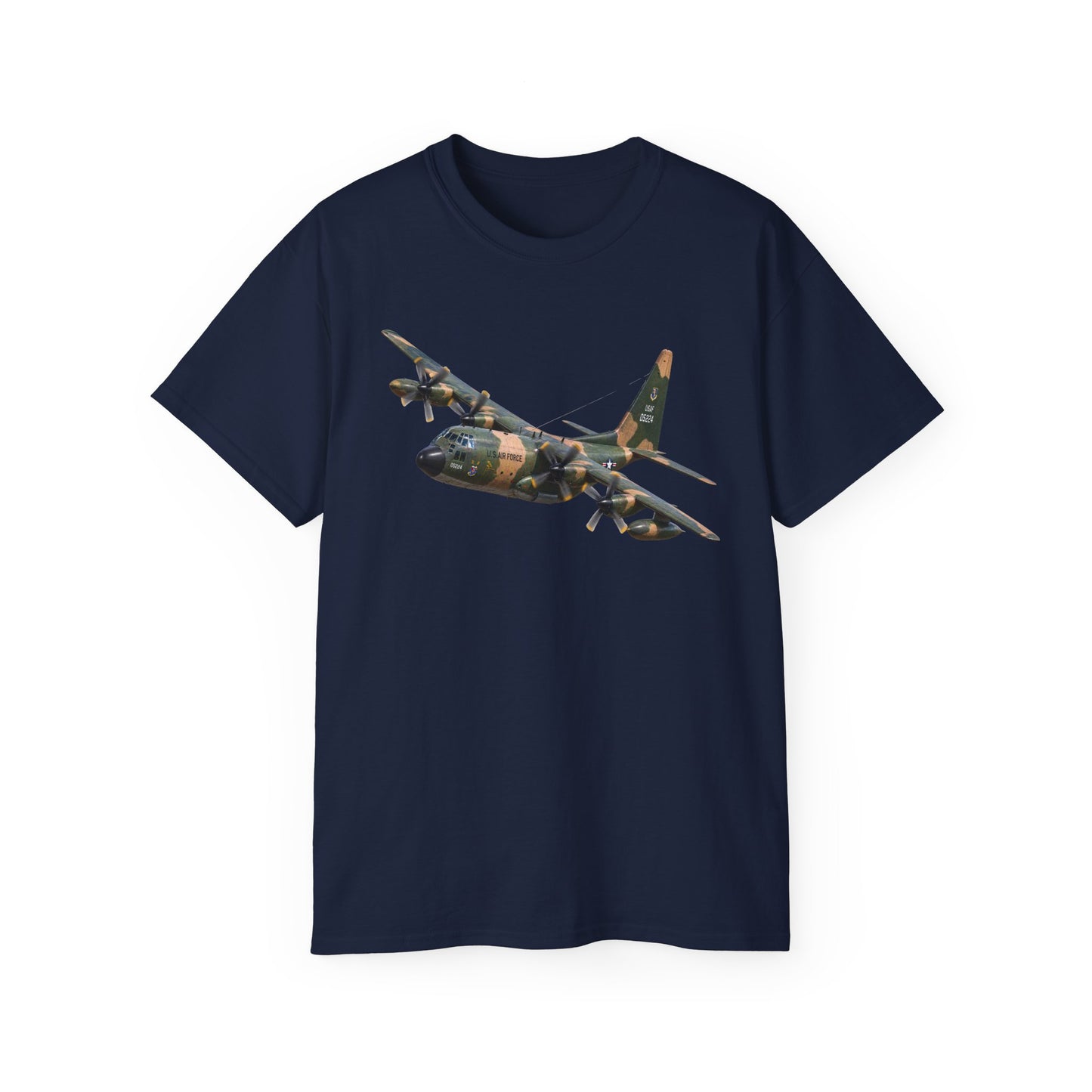 Unisex Ultra Cotton Tee - C-130  Aircraft - Camo - Steep Left Bank Climbing Turn