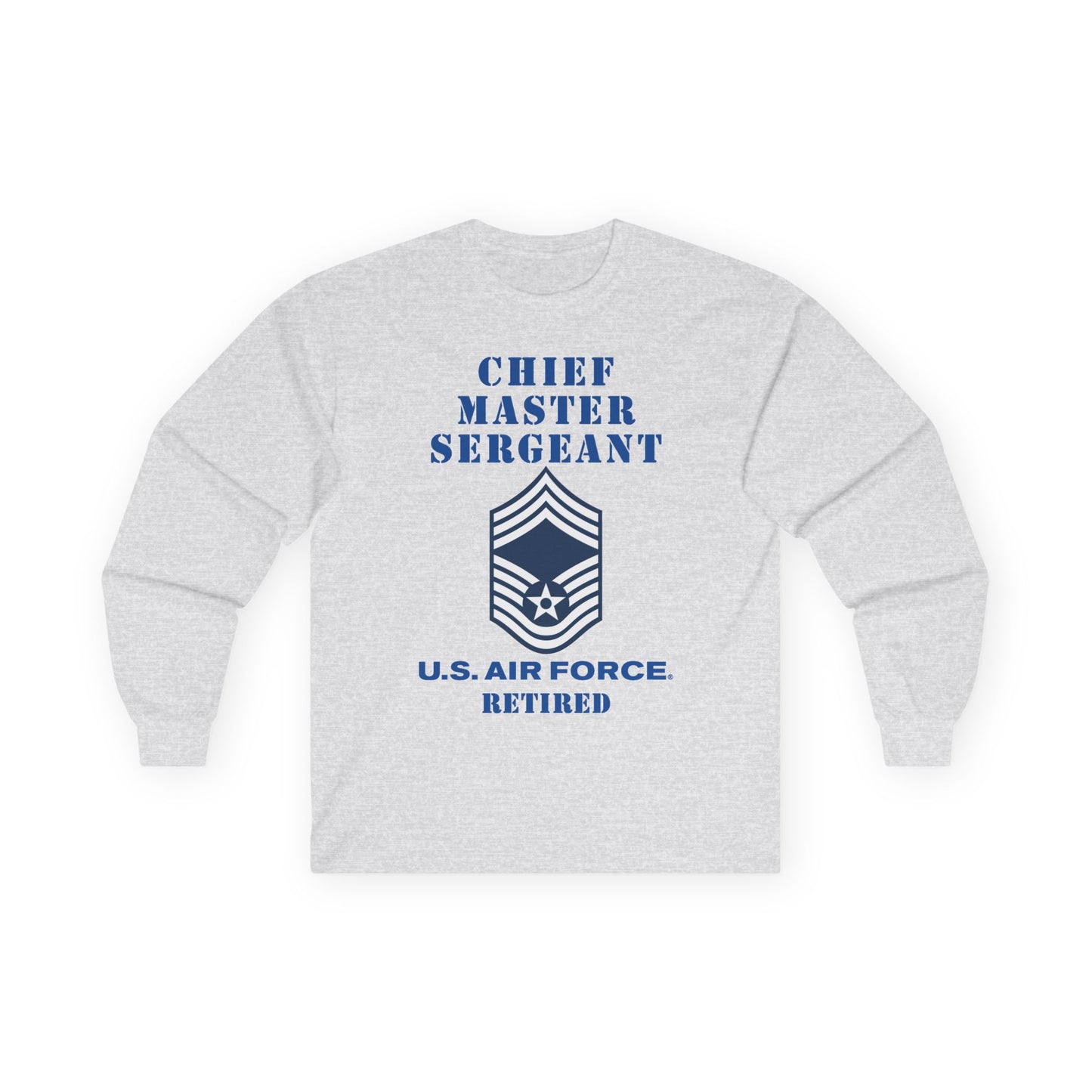 Unisex Ultra Cotton Long Sleeve Tee - USAF - Chief Master Sergeant (E9a) - 2020 - Retired