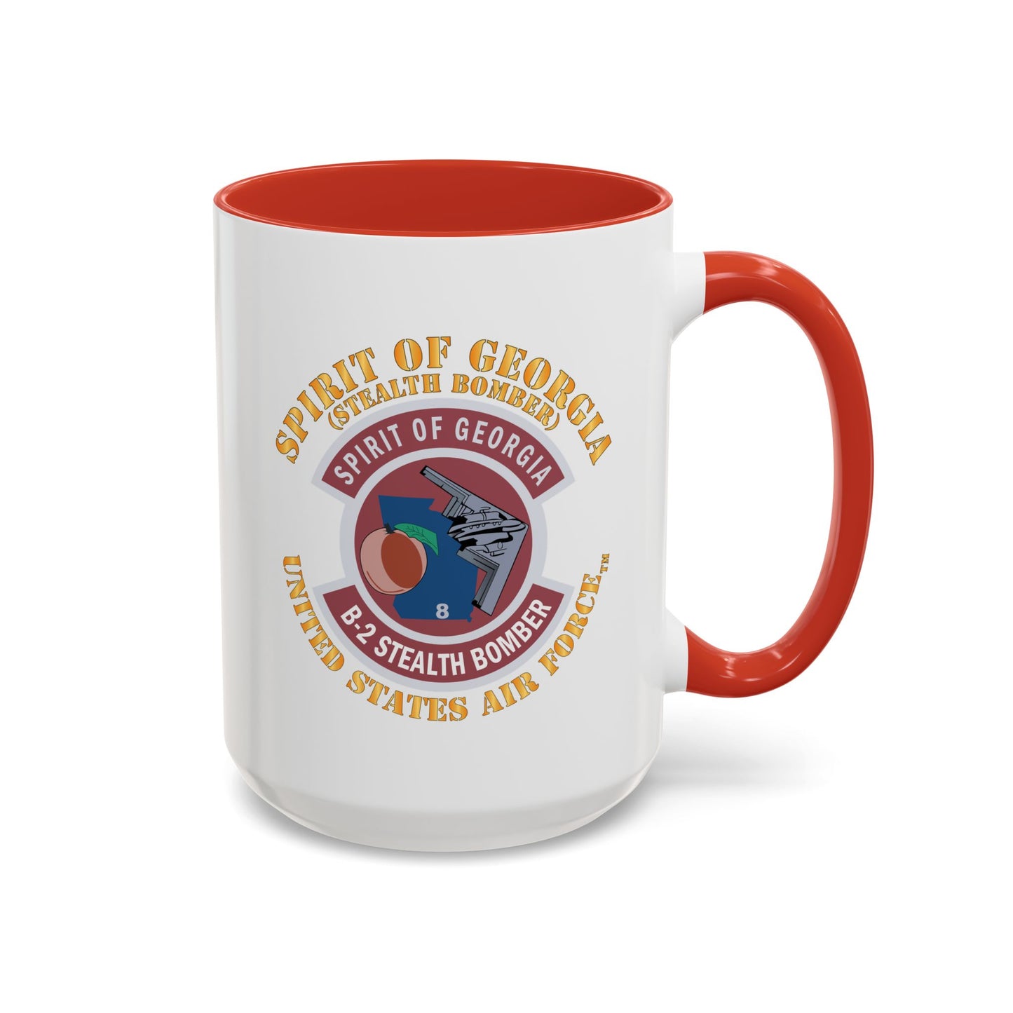 Accent Coffee Mug (11oz & 15oz) - USAF - B2 - Spirit of Georgia - Stealth Bomber X 300