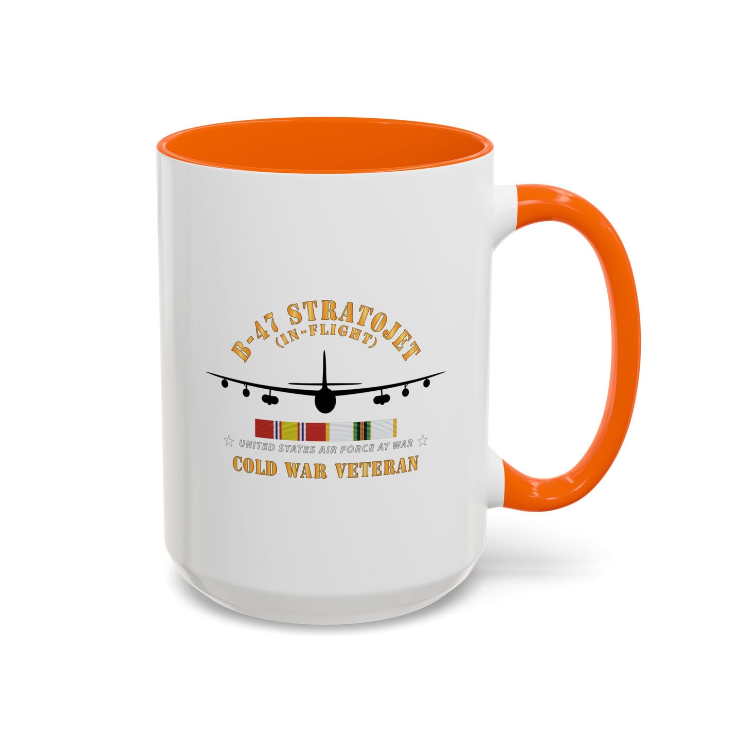 Accent Coffee Mug (11oz & 15oz) - USAF - B-47 Stratojet - In Flt - Silhouette - Cold War Veteran X 300