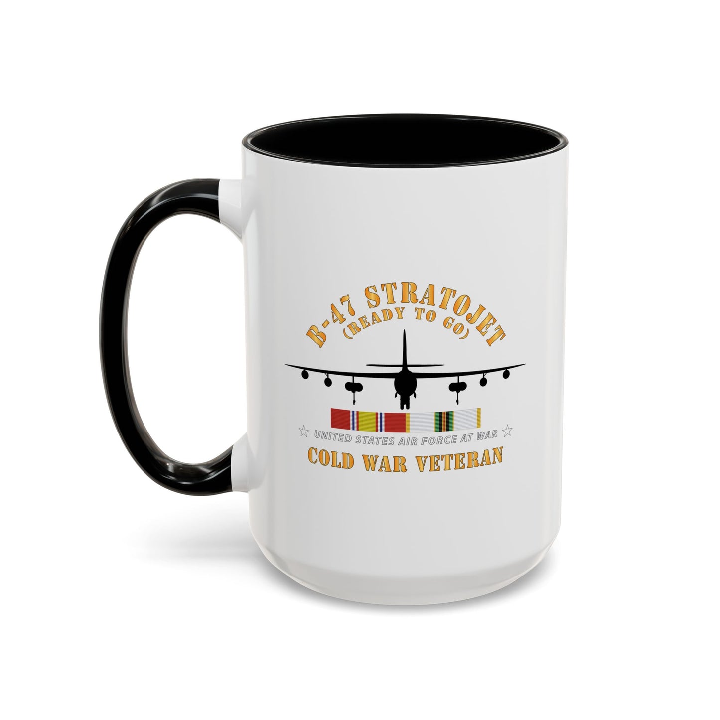 Accent Coffee Mug (11oz & 15oz) - USAF - B-47 Stratojet - Ready to Go - Silhouette - Cold War Veteran X 300