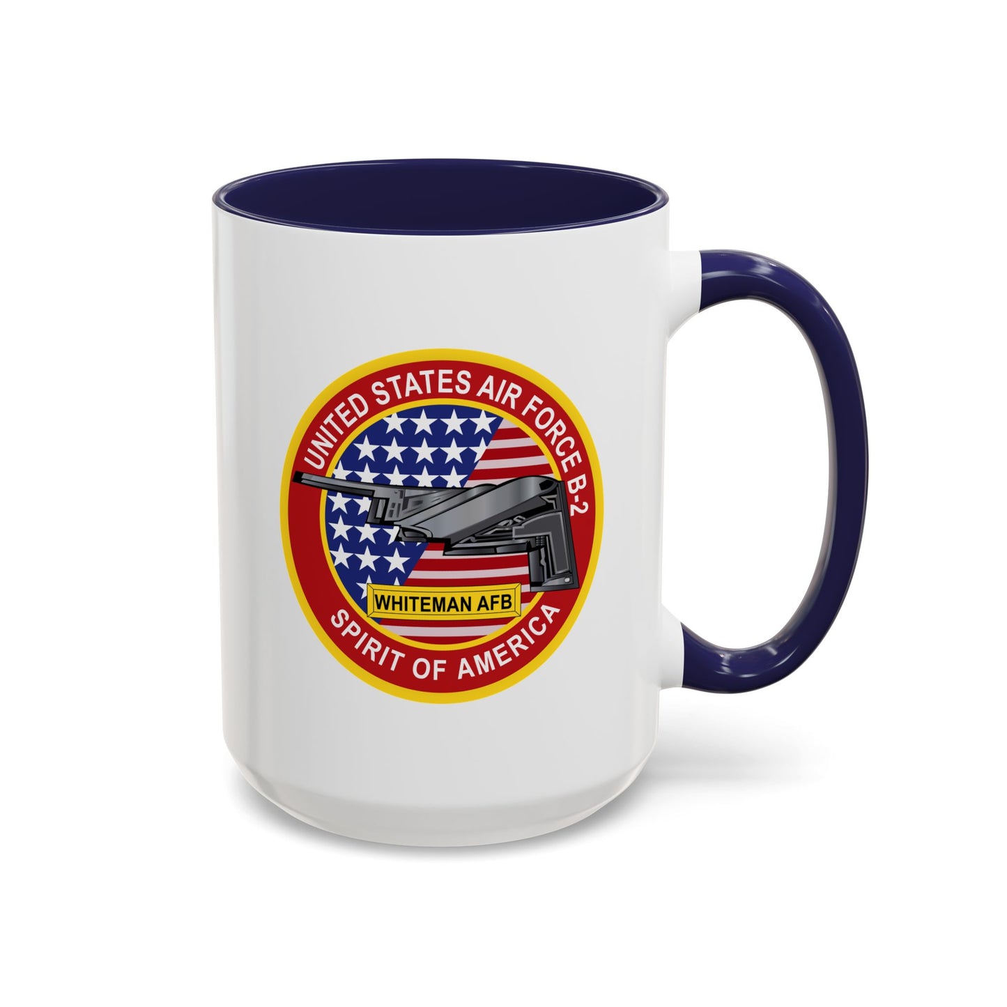 Accent Coffee Mug (11oz & 15oz) - USAF - B2 - Spirit - Stealth Bomber wo Txt