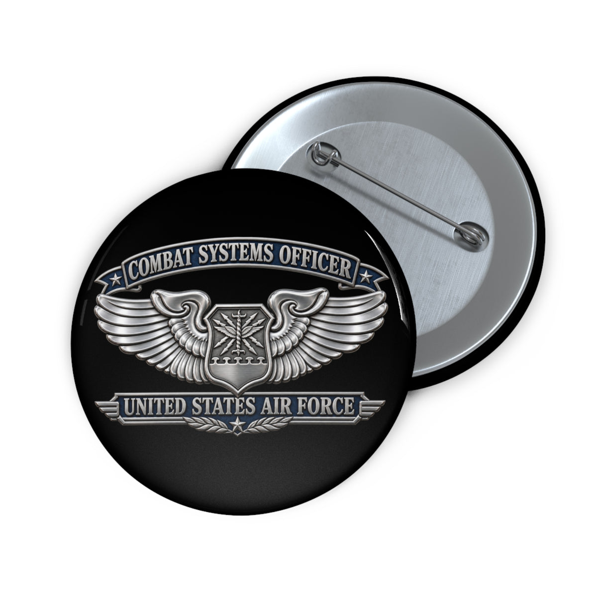 Custom Pin Button - USAF - Combat Systems Officer Badge - United States Air Force - 3D - Enhanced