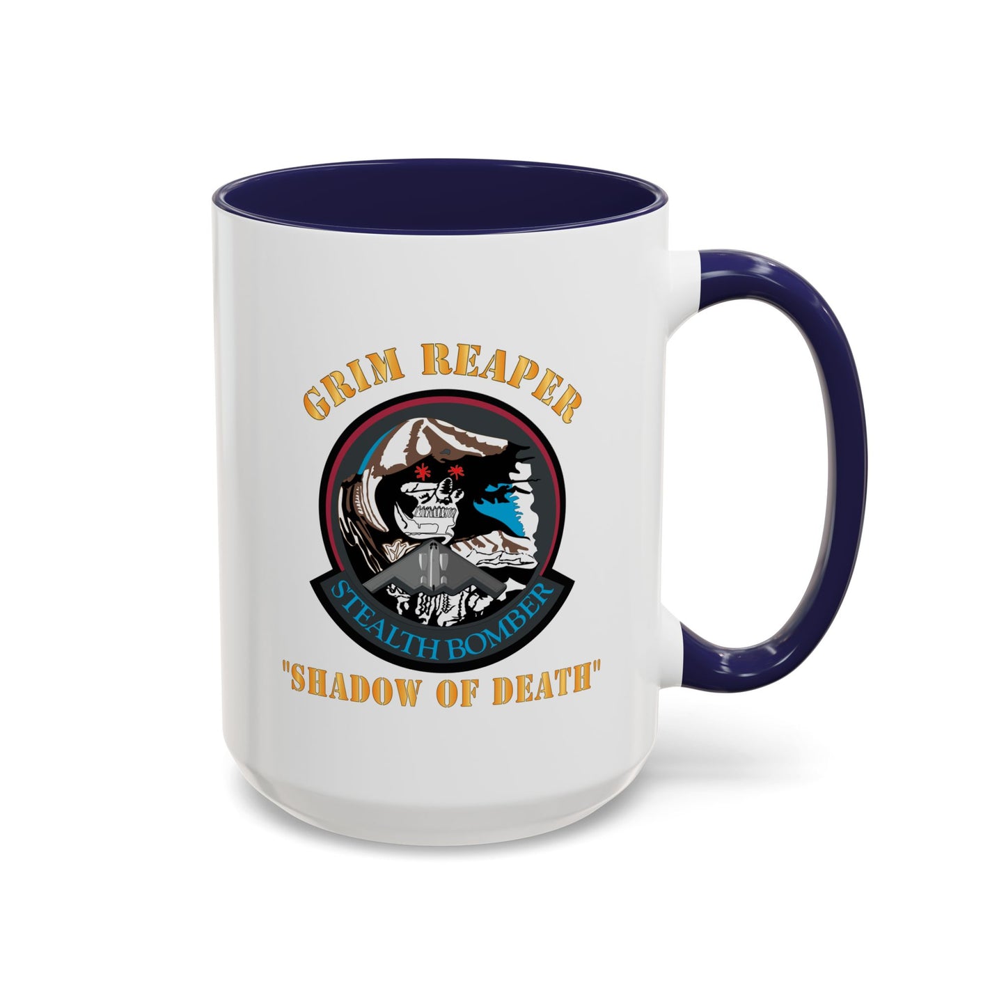 Accent Coffee Mug (11oz & 15oz) - USAF - B2 - Grim Reaper - Stealth Bomber X 300